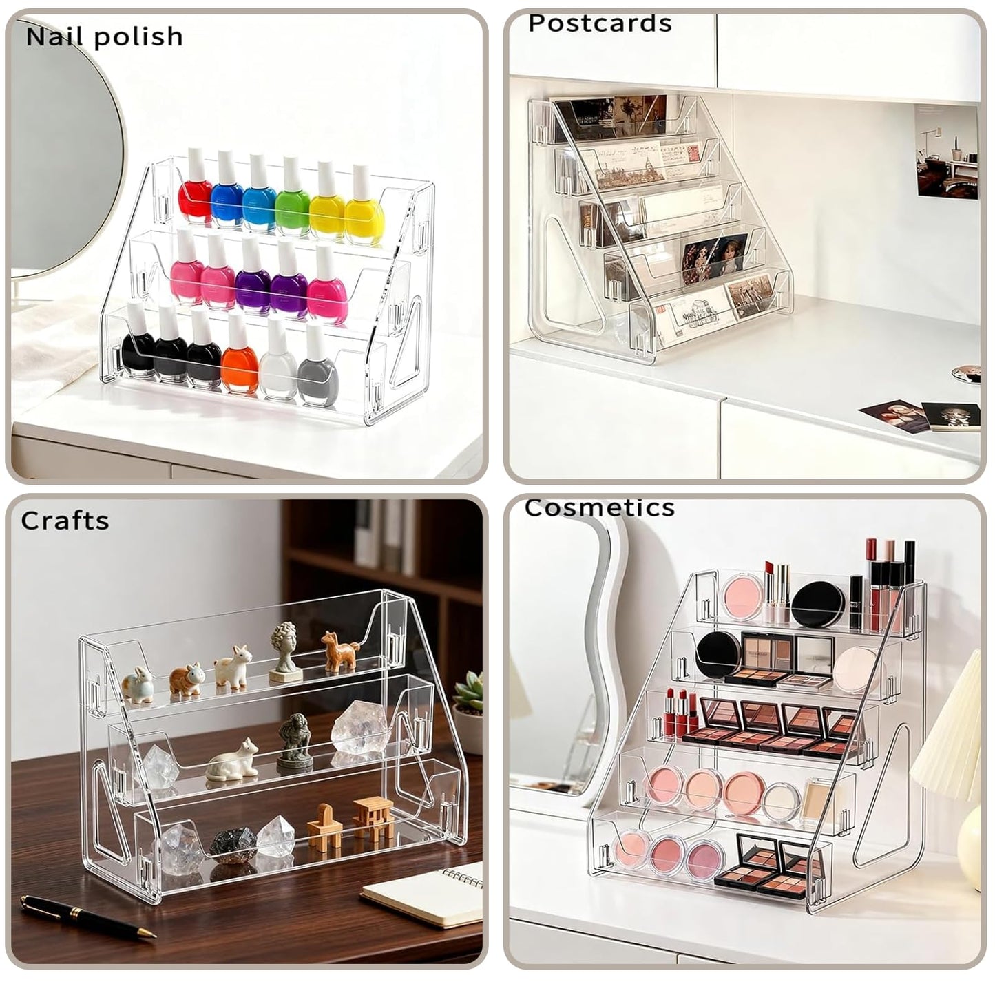 ToKinCen Trading Card Display Stand, 5 Tier 12" Acrylic Holder for Sports Graded Card
