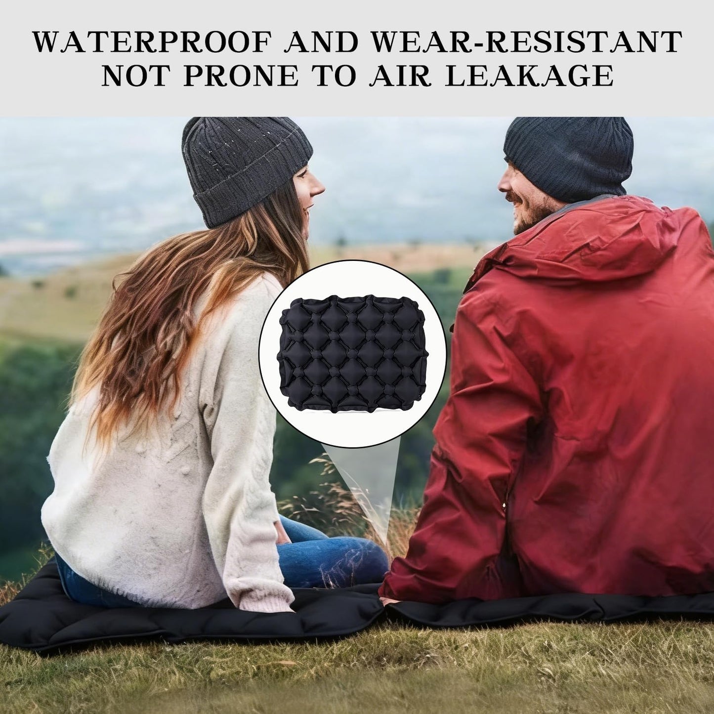 Heyung Inflatable Seat Cushion,Inflatable Air Seat Cushion with Nano Anti-Slip Technology,Portable Travel Seat Cushion for Camping Hiking Airplane
