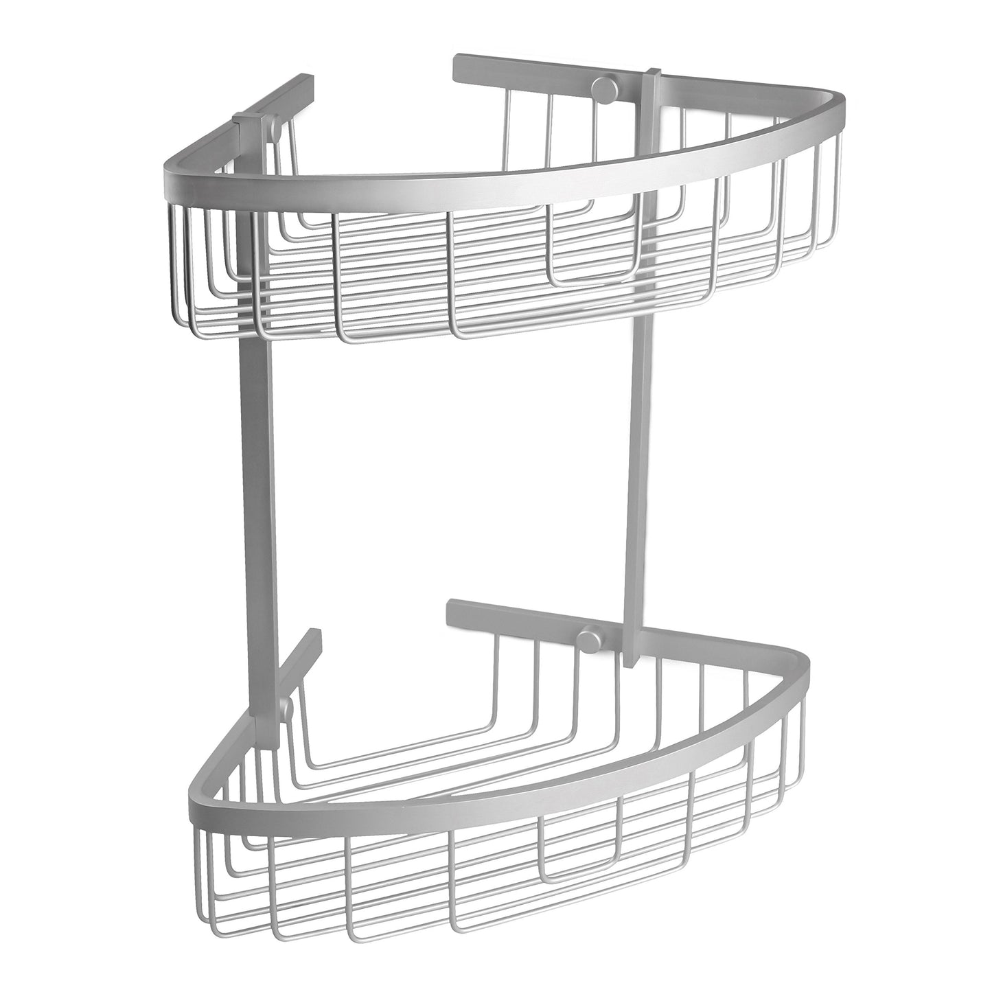 TATAY Shower Shelf Corner Aluminium 2 Tiers | Includes Screws | Compatible with No-Drill System (Quick Fix) | Resists Humidity and Corrosion | Modern