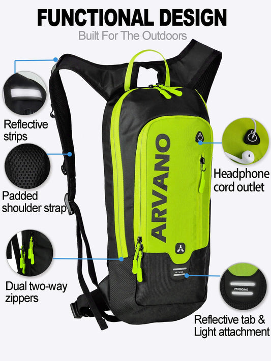 Arvano Hydration Backpack Lightweight Cycling Backpack with Water Bladder, 6L Water Rucksack for for Men Women Skiing Mountain Biking Hiking