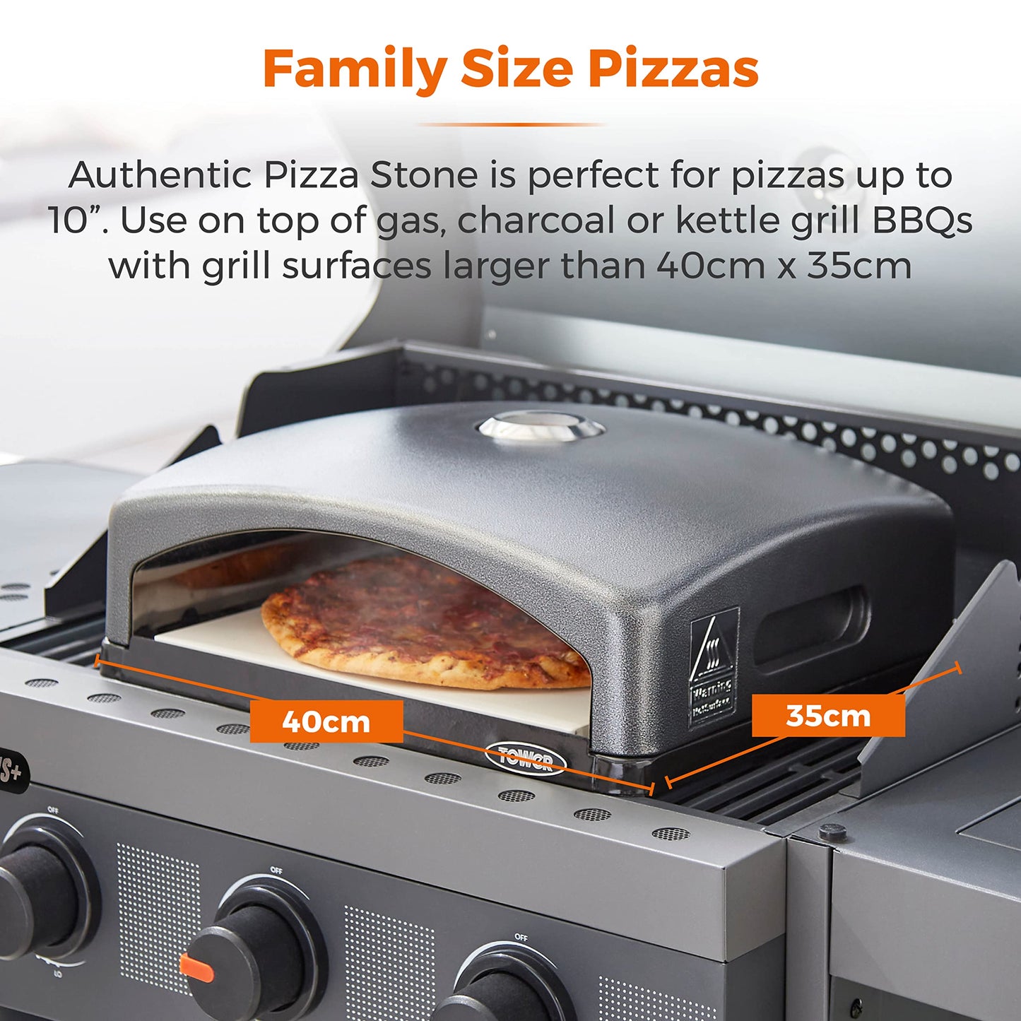 Tower T978517 Pizzazz Pizza Oven with Paddle and Carry Bag, Suitable for 10" Pizzas Black