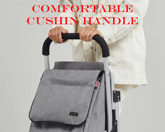 Bergs Aluminium Shopping Trolley With Seat (Grey)