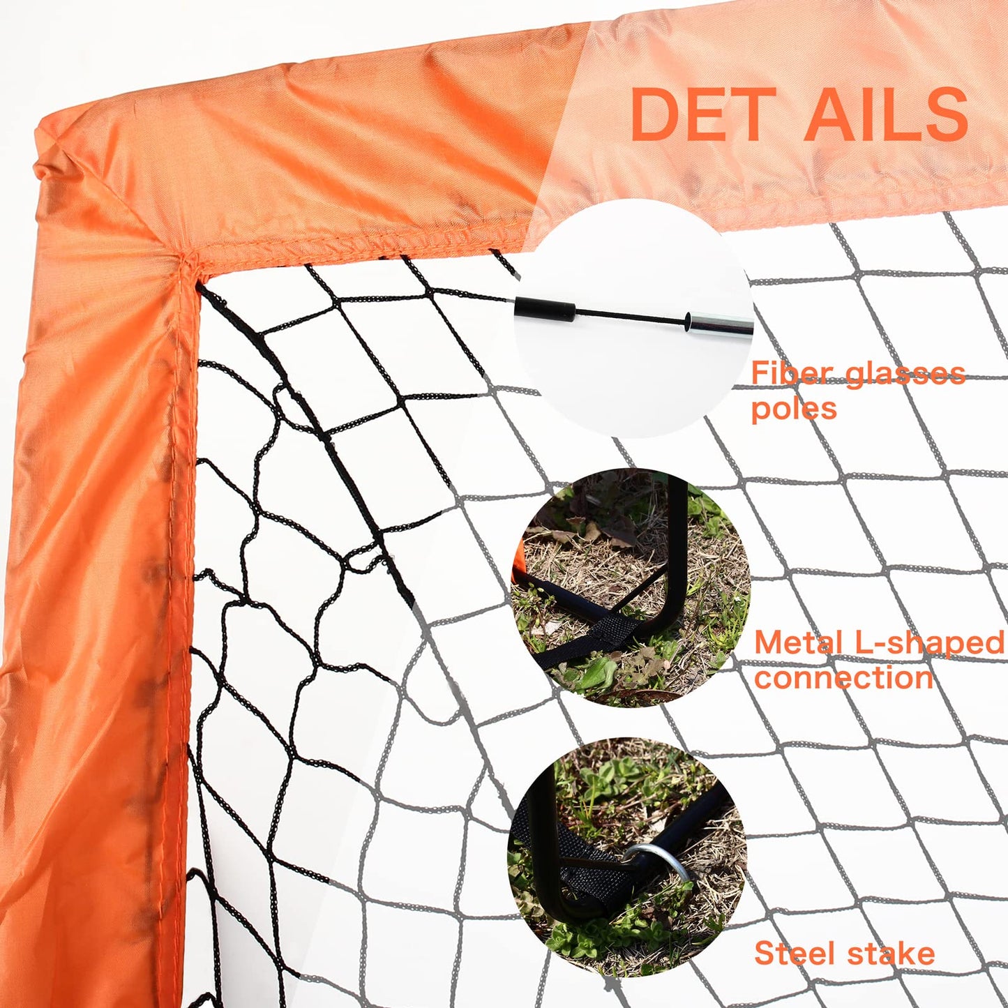 Display4top Set of 2 Football Goal with Carry Bag, Footballs Net for Kids Teens, Foldable Pop-up Goals Indoor Outdoor Sport Training for Garden, Park,