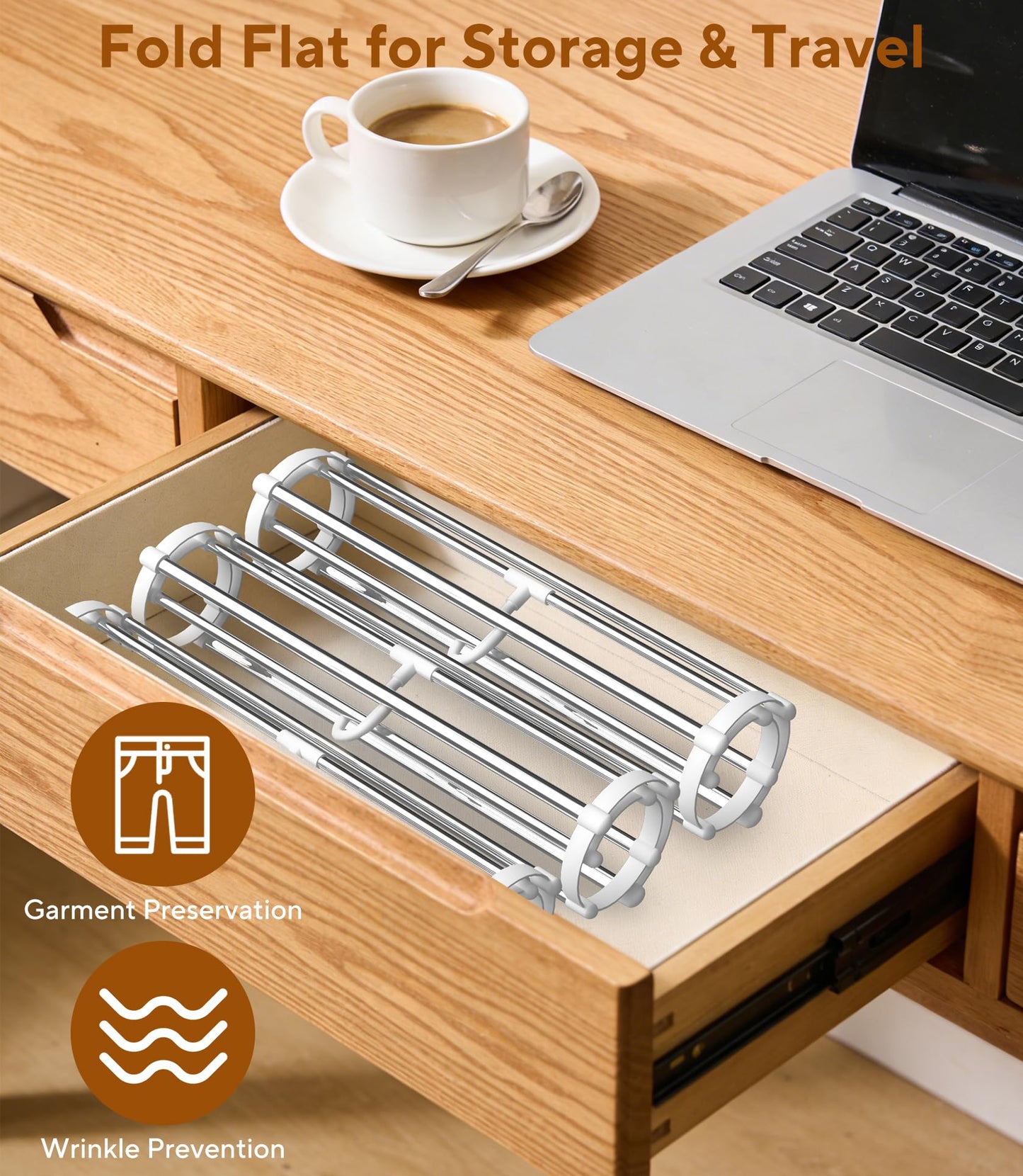 Pluvinctus 3 Pcs Trouser Hangers Space Saving, Wardrobe Storage Organiser 