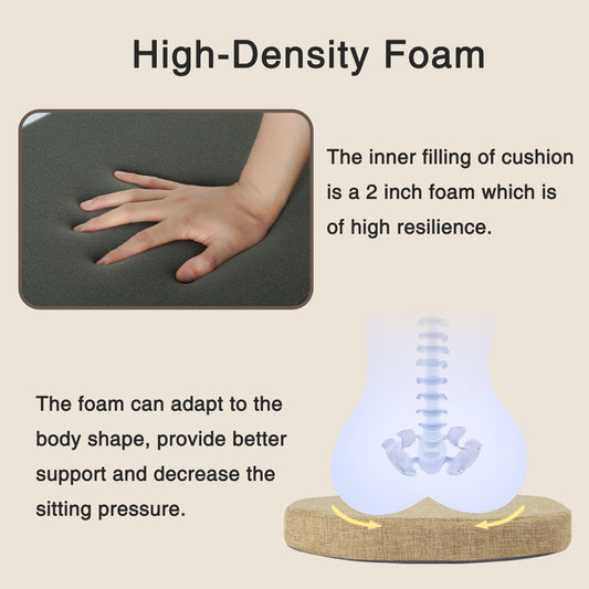 OVOV Chair Cushions for Dining Chairs Set of 4 Windsor Seat Cushion for Kitchen Room Chair Thick Textured Chair Pads with Ties and Non-Slip