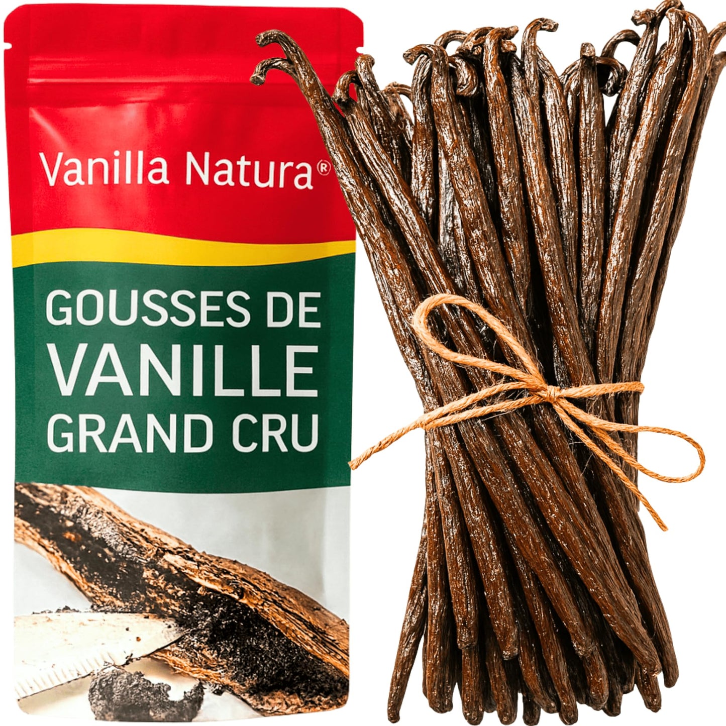 Vanilla Natura - 50 Vanilla pods Grand Cru 14 to 16 cm Extra Quality, Soft and Fleshy