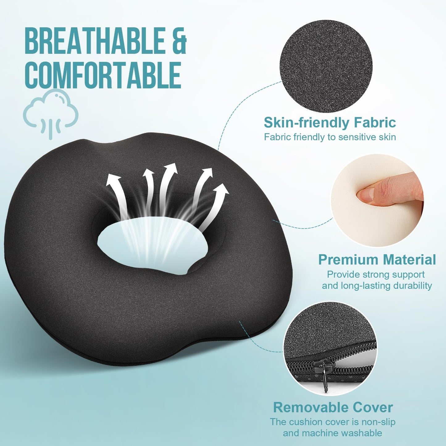DmTown Donut Cushion for Hemorrhoids, Coccyx Cushion for Tailbone Pain