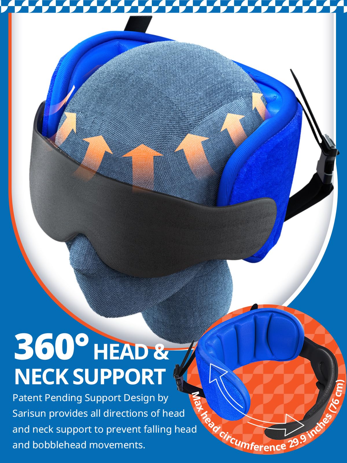 SARISUN Travel Pillow with Strap, Airplane Foot Hammock for Long Flights