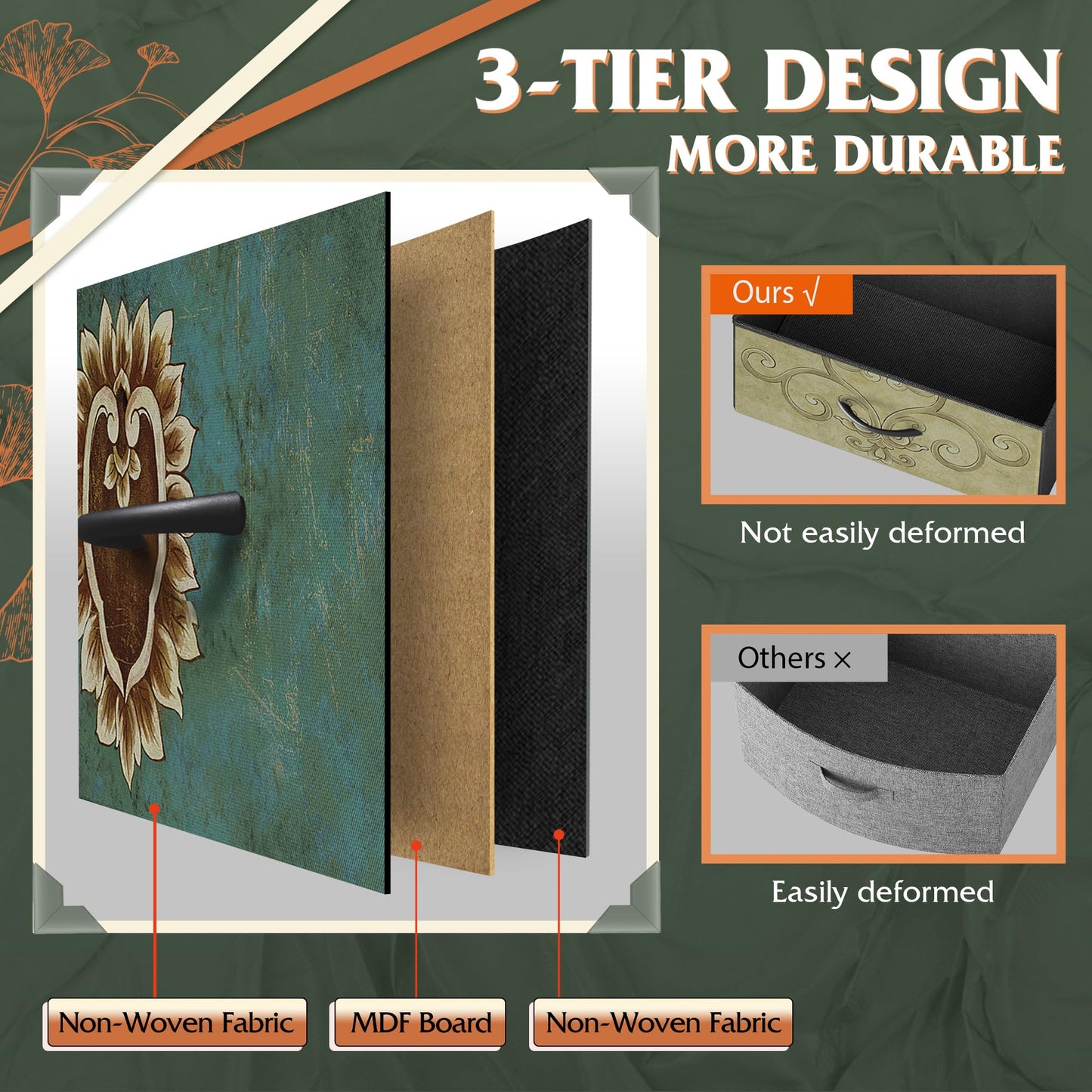 WLIVE Chest of Drawers Bedroom, 8 Fabric Drawers Storage Organizer Unit for Living Room, Hallway, Kids Room, Dresser with Easy Pull Handle