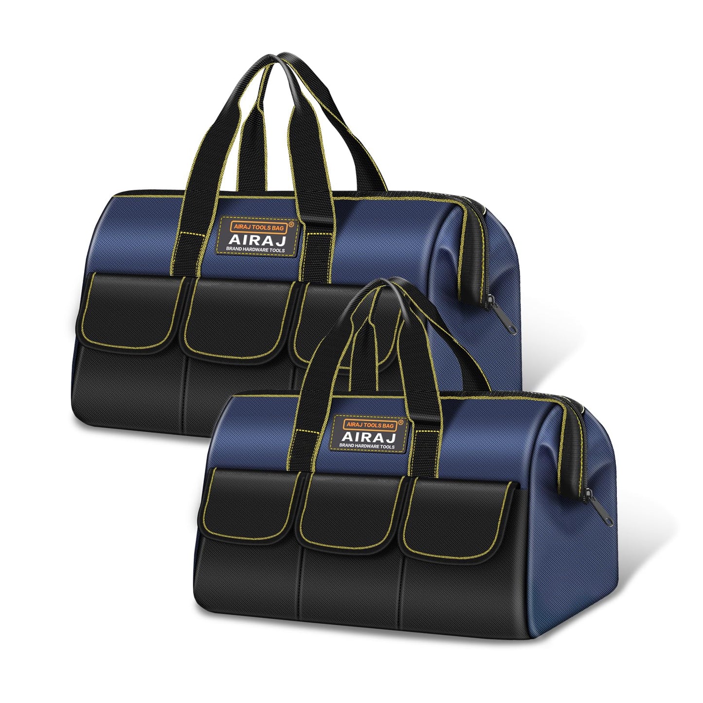 Tool Bag 2-Pack Set | AIRAJ 14" & 16" Small Tool Bag | Wide Mouth Tool Bags for Men and Women | Small Tool Tote | Tool Organizer for Home