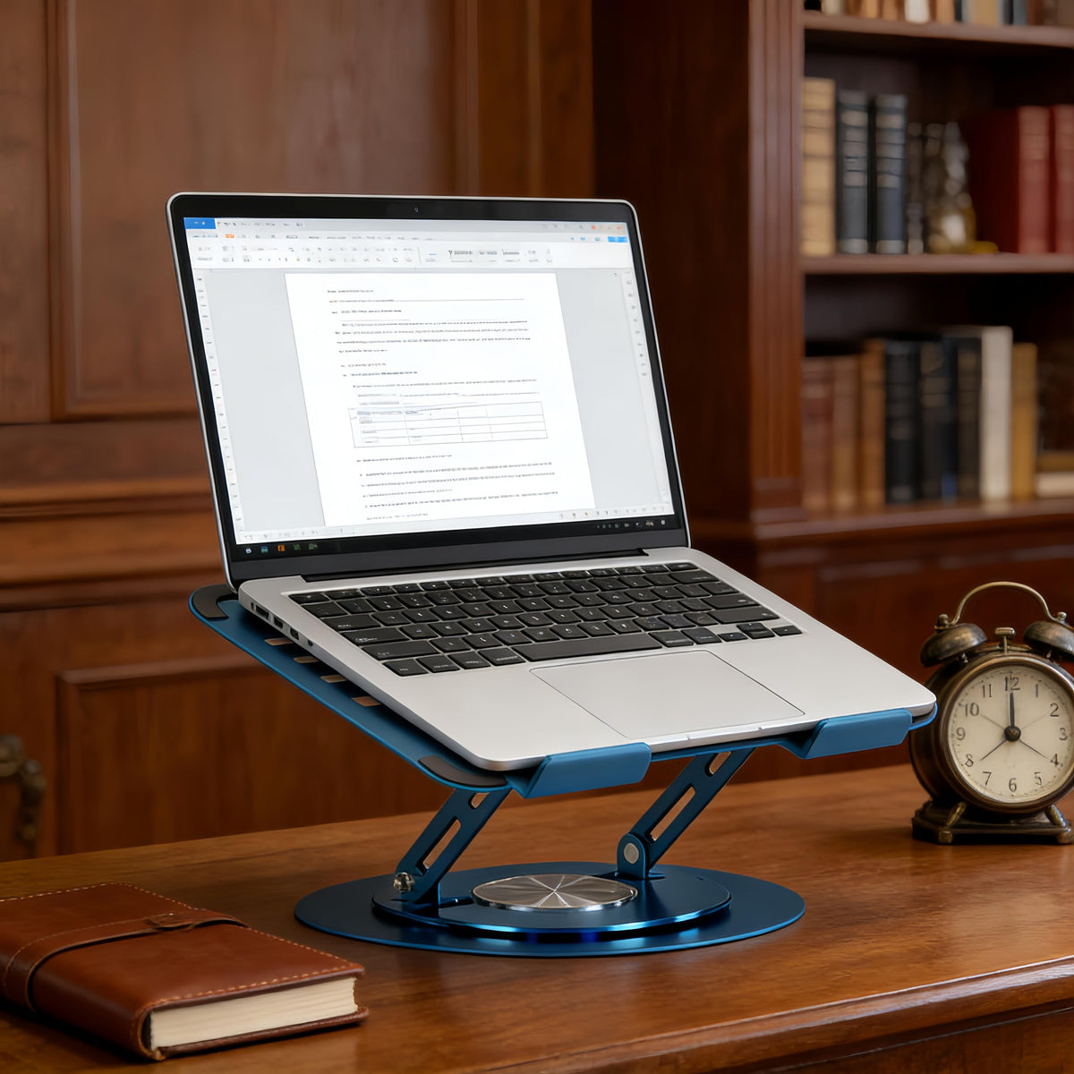 Uwenkjie laptop holder, 360 degree adjustable computer stand, ergonomically designed foldable computer stand, height adjustable
