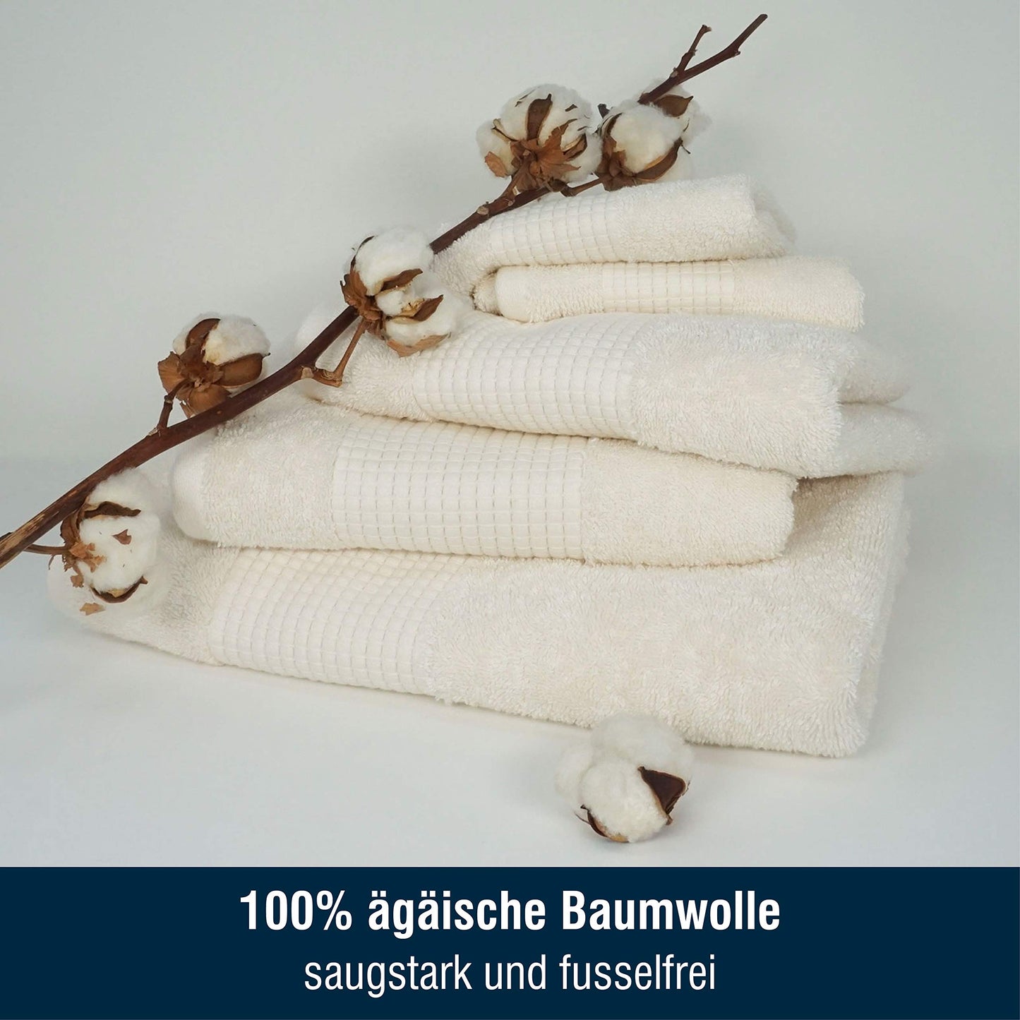 Merana Rome Washcloth Set Absorbent Soft and Lint- Terry Wash Gloves Luxury Quality Heavy Organic Cotton 590 GSM (Coconut, 4 x Wash Mitt (15 x 20 cm)