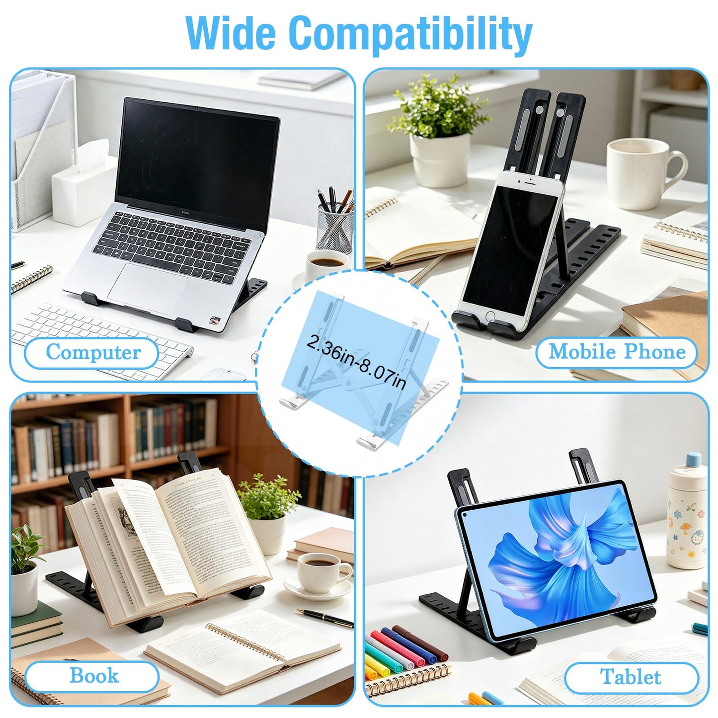 Marte Vanci Laptop Stand for Desk, Portable Computer Riser with 10 Adjustable Levels