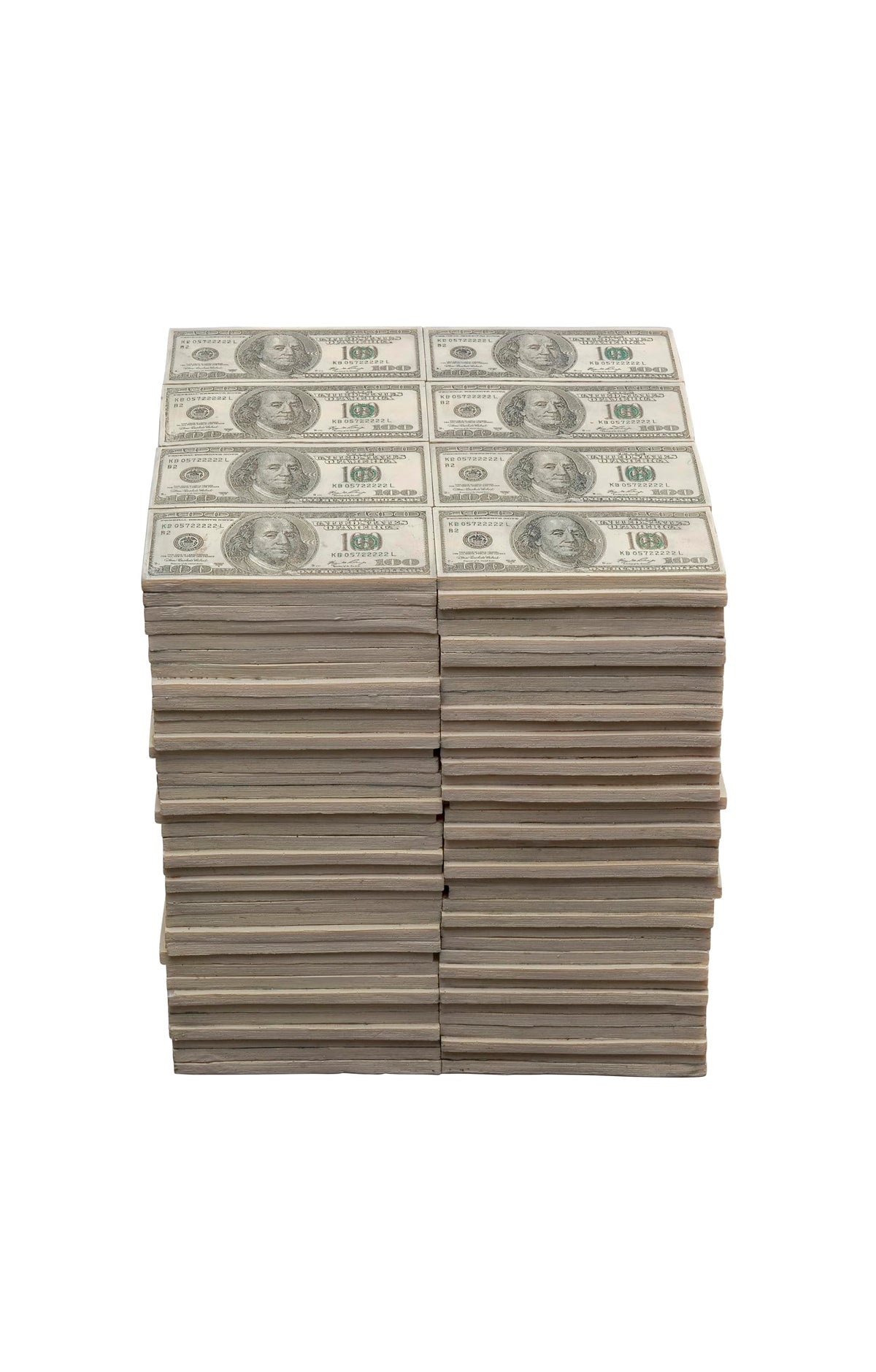 Kare Design Stool Dollar, multicoloured, polyresin, small stool with money design, 38x30,5x26,5cm H/W/D, Beige