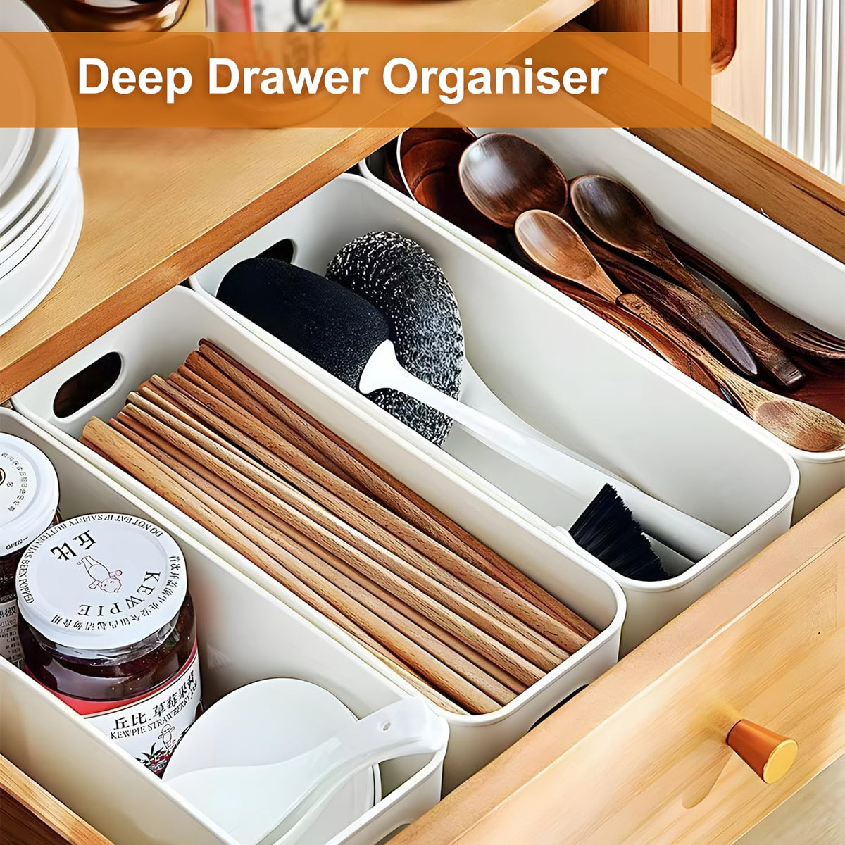2.2L 10cm Narrow Plastic Storage Boxes with Lids 6 Pack Store Small Items