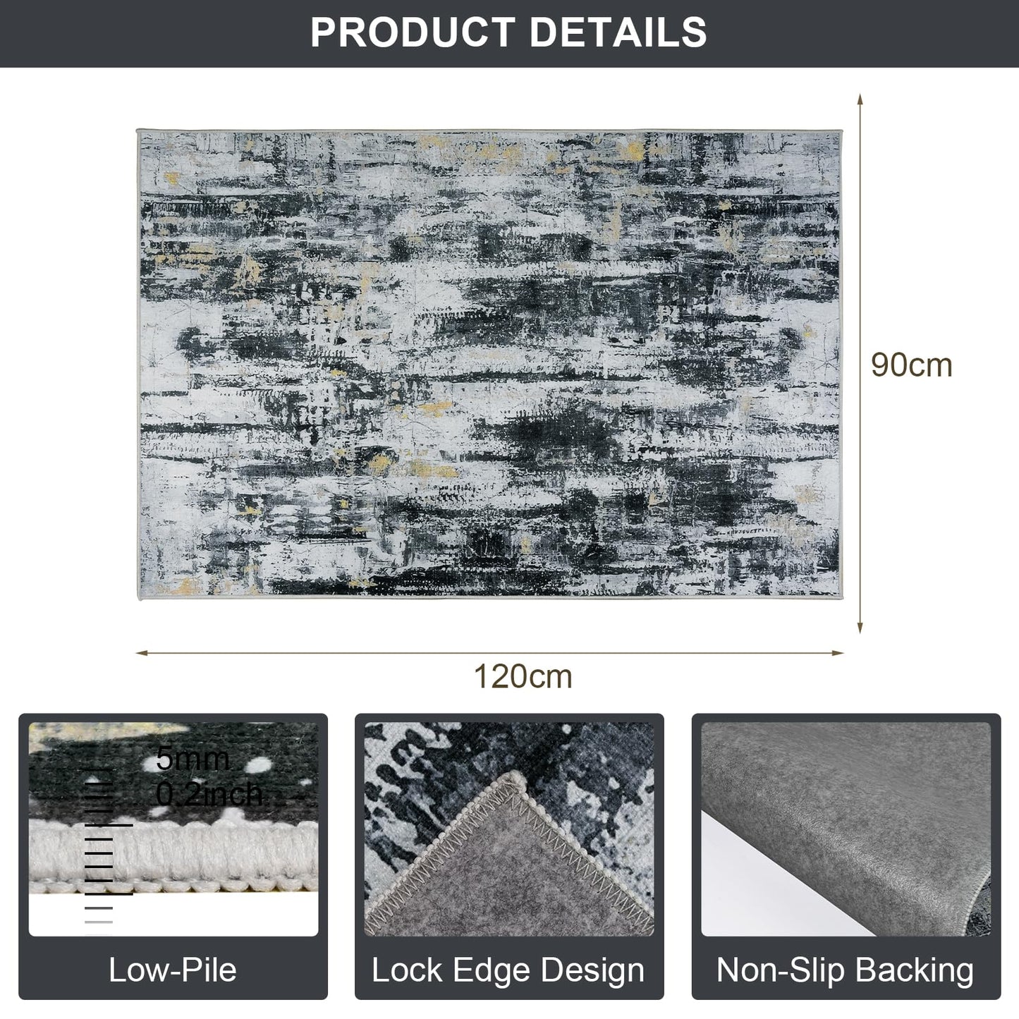 Homcomodar Office Chair Mats for Hardwood Floor 90x120cm Computer Chair Mat for Home and Office Floor Mat for Office Chair Non Slip Rubber Mats