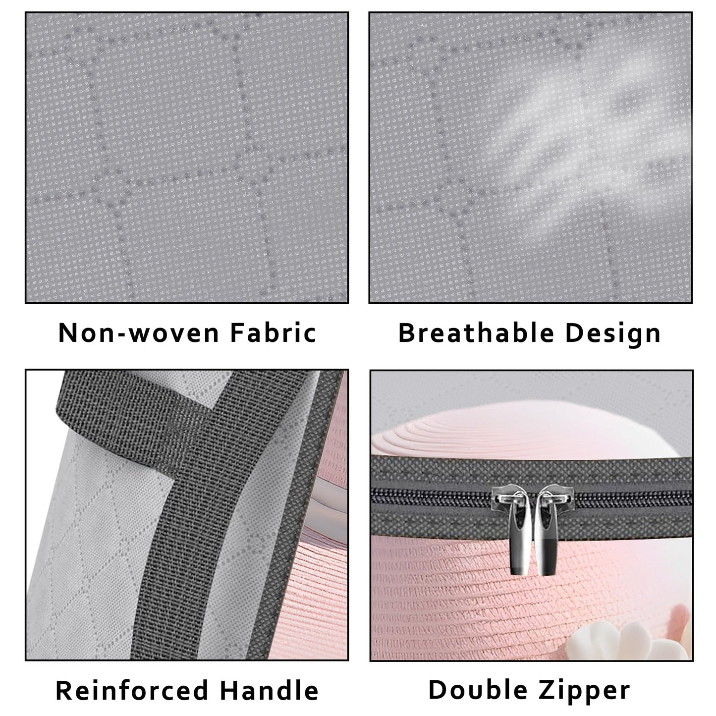 Adorila Clear Hat Storage Bag with Carrying Handles, Grey