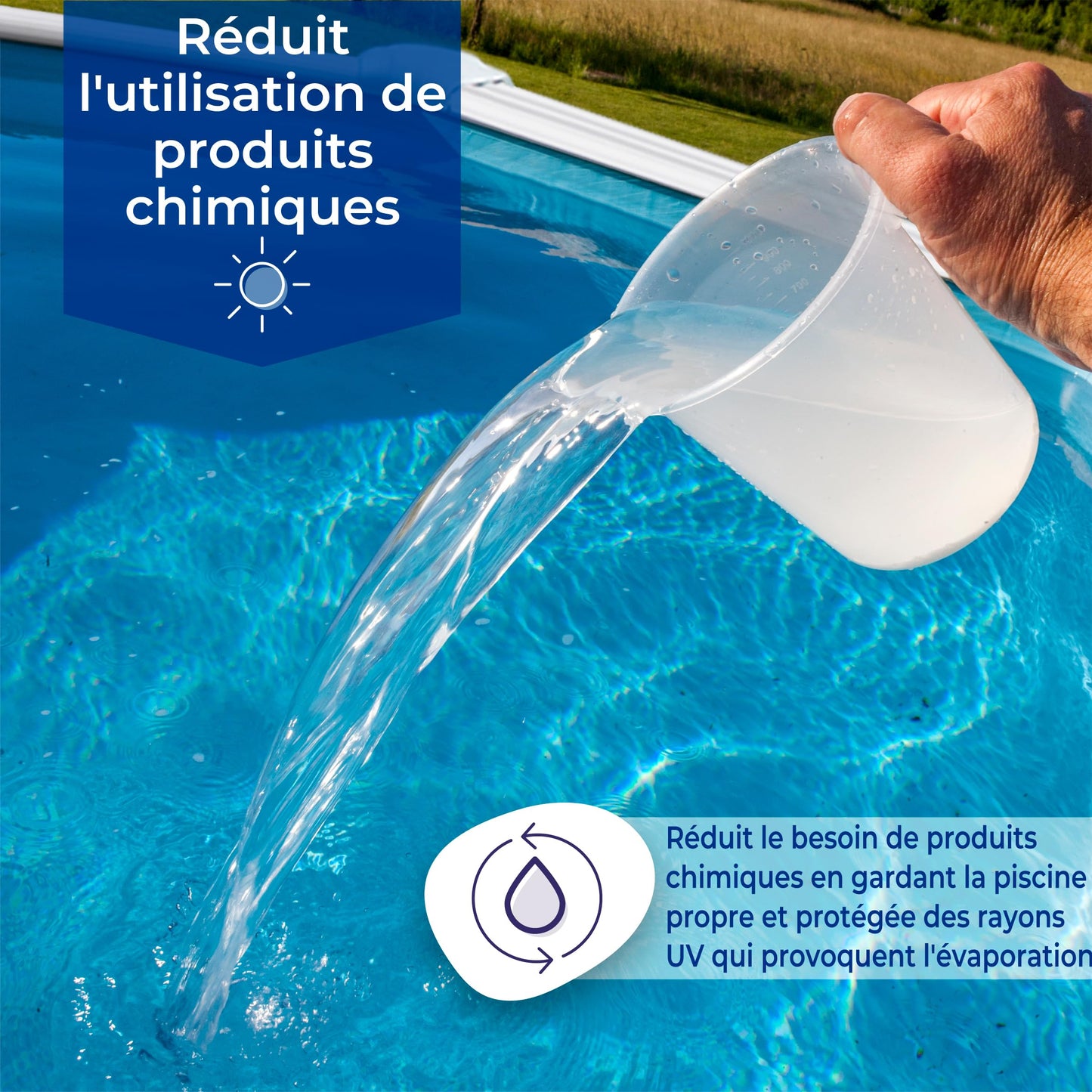 Gre CPROV Insulated Cover for Swimming Pools, Oval 500 x 300 cm blue