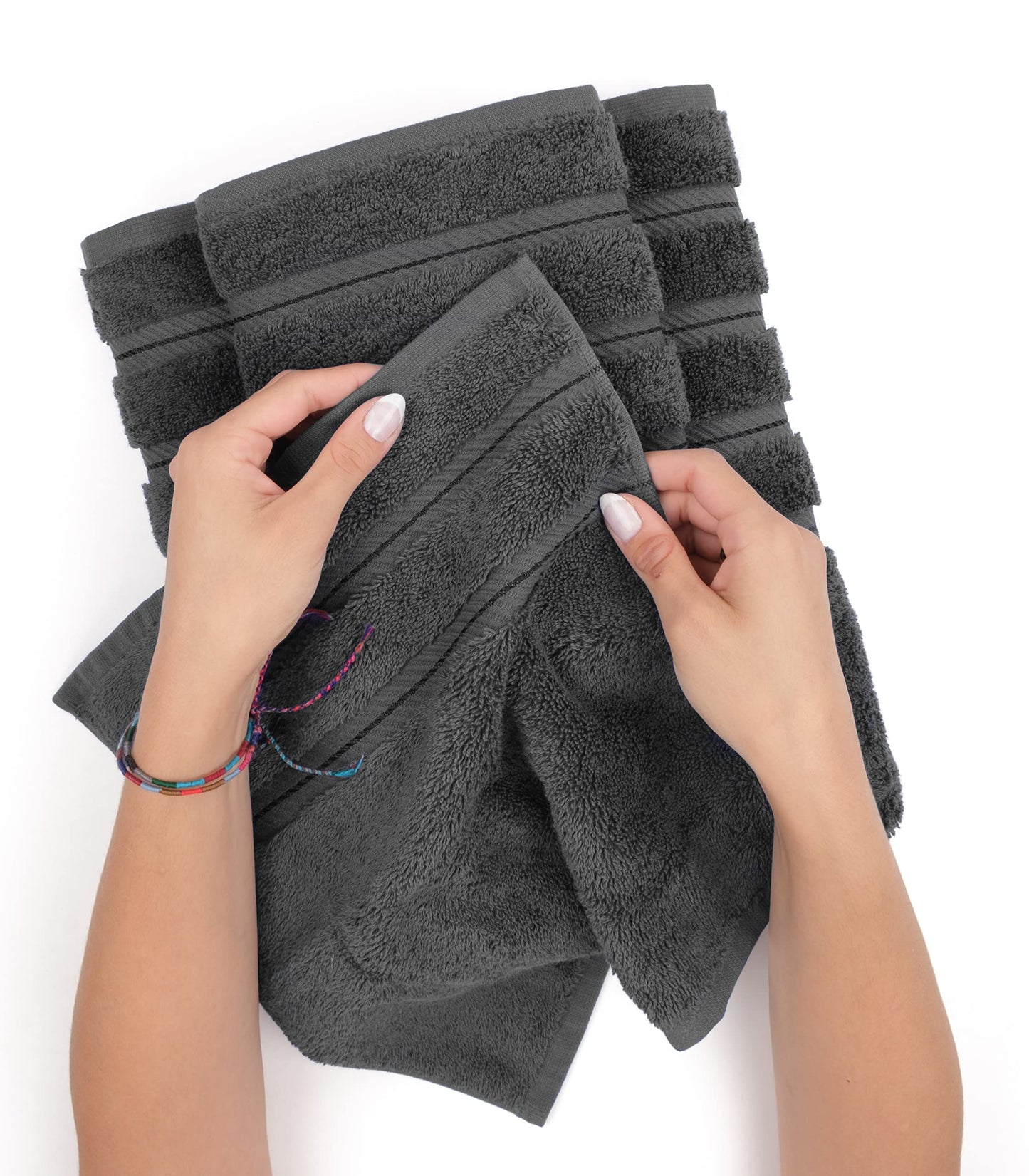 American Soft Linen Luxury Hand Towels for Bathroom, 100% Cotton Turkish 4 Piece Hand Towel Set, 600 GSM Hand Face Towels for Kitchen