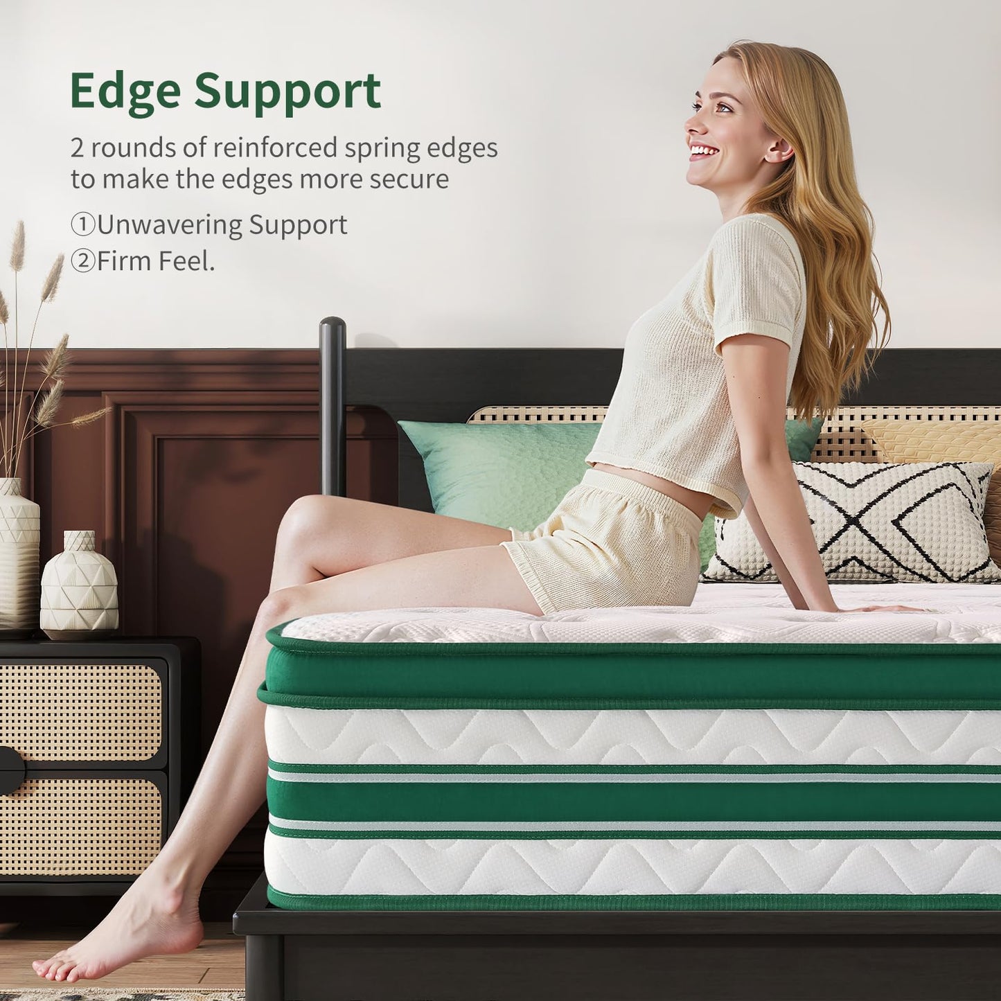 Queblox Double Mattress 4FT6, 11Inch Memory Foam 7 Zone Orthopedic