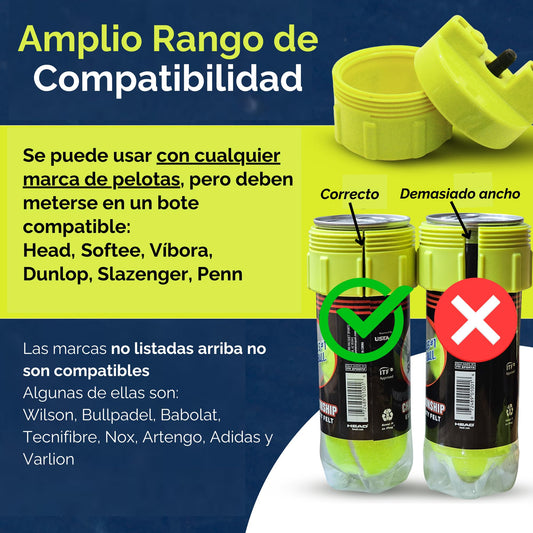 BALL RESCUER: Tennis/Padel Ball Life Extender Converts Plastic Tennis/Padel Ball Containers to a 30 psi Ball Pressurizer Needs a Bicycle Pump to