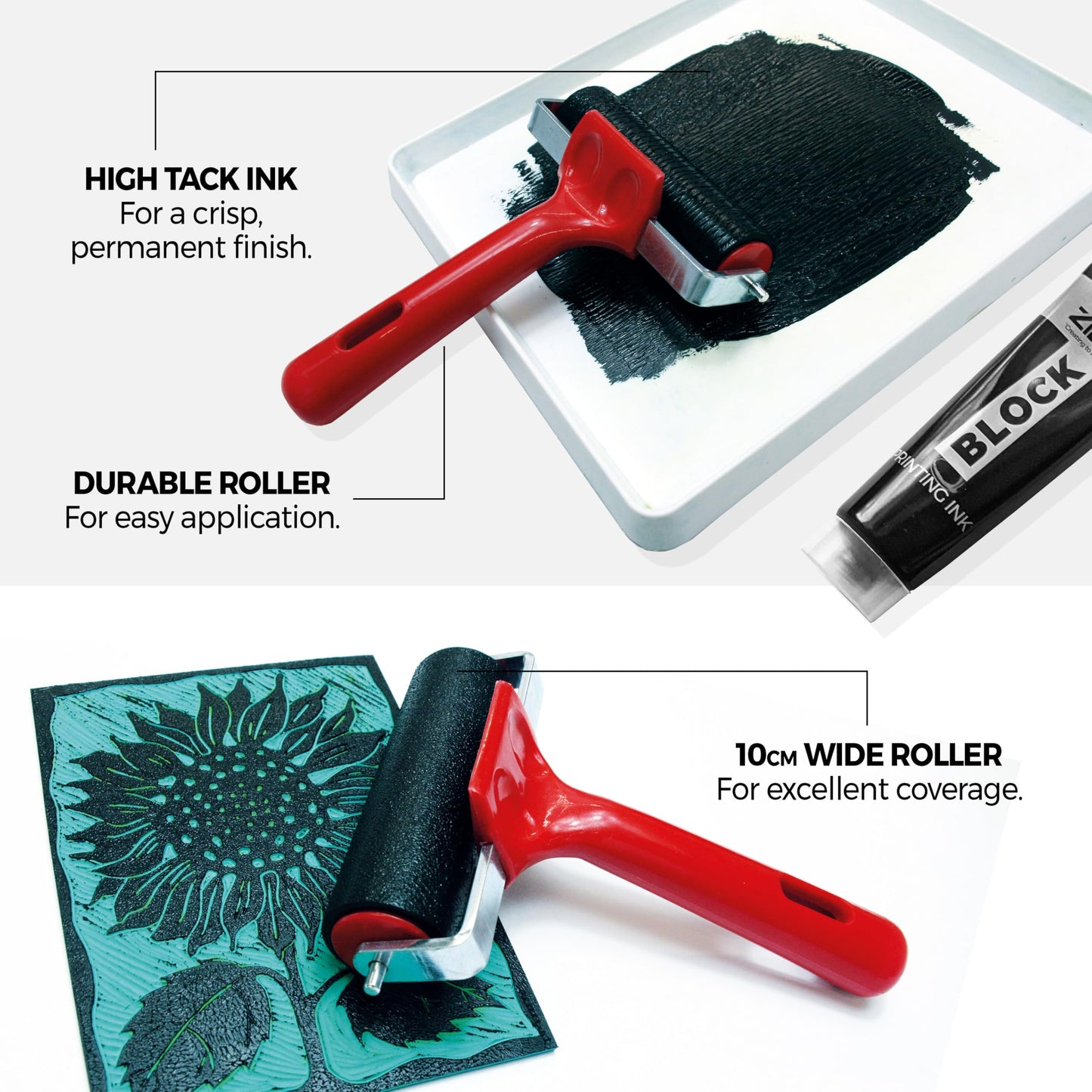 Complete Lino Cutting & Printing Set (30-Pieces) by Zieler - Ideal for Projects Such as Greeting Cards, Stamps & Much More. Includes Starter