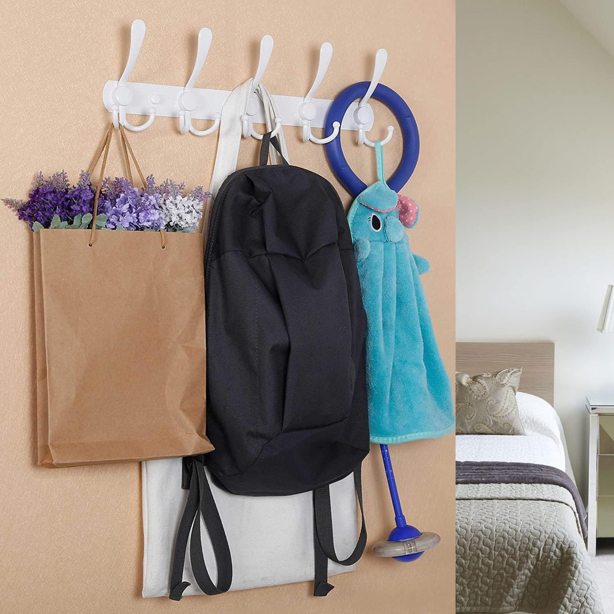 GlazieVault Coat Hooks for Wall - Stainless Steel Coat Racks 2 Pack - Heavy Duty Coat Hook Wall Mounted