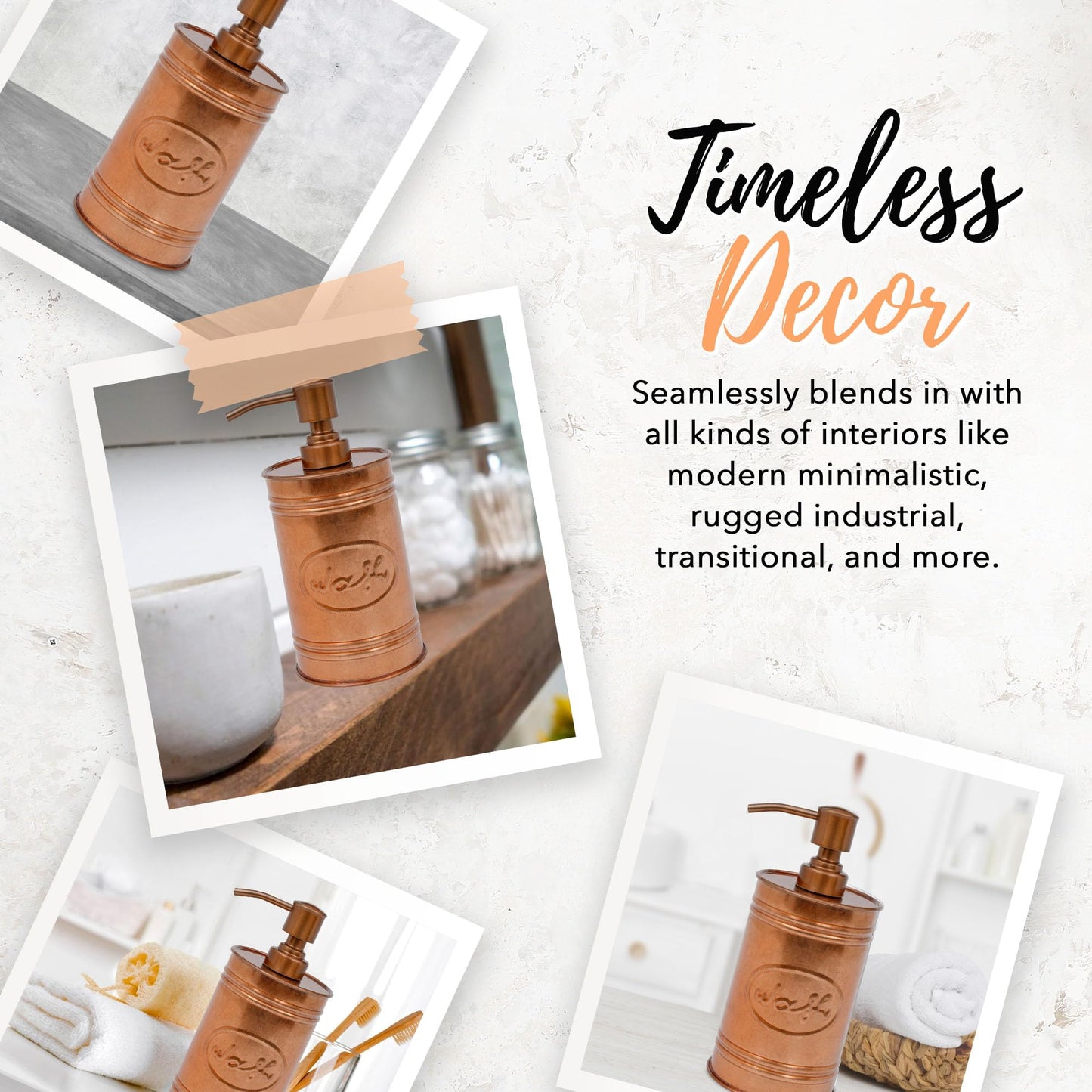 Autumn Alley Galvanized Farmhouse Soap Dispenser Kitchen - Liquid Soap Dispenser for Bathroom - Dispenser for Hand Wash, Sanitizer, Lotion