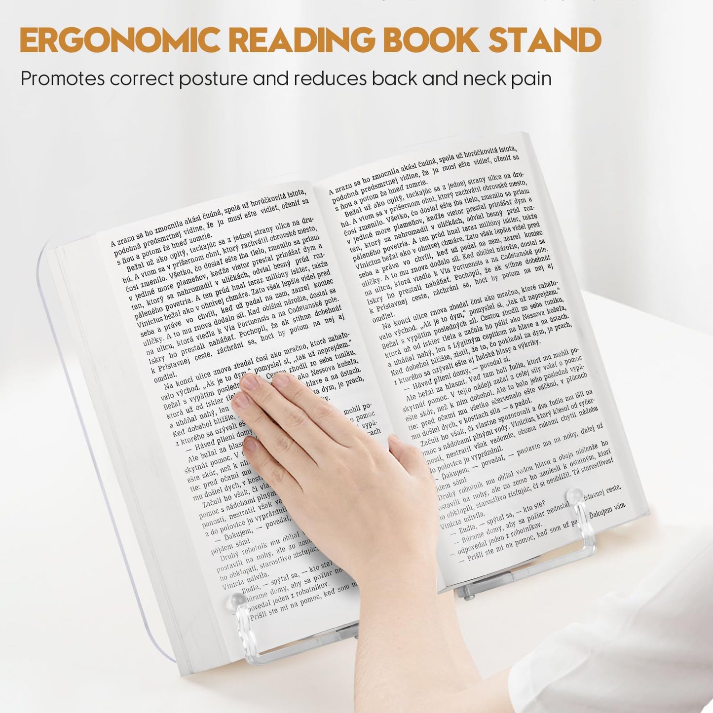 Acrykli Book Stand for Reading, MSDADA Adjustable Book Holder, Foldable Recipe Cook Book Stand for Kitchen