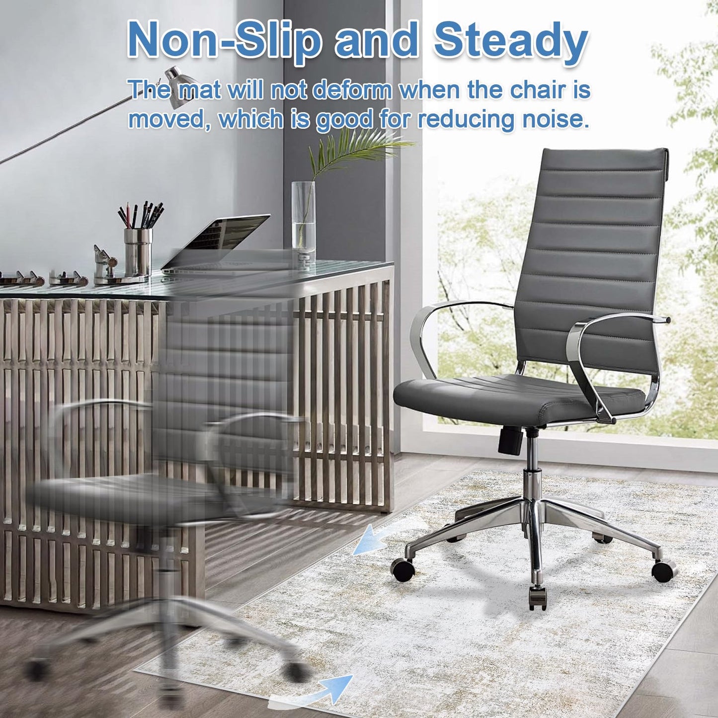 Capslpad Office Chair Mats for Hardwood Floor 90x120cm Non-Slip Modern Abstract Home Multi Purpose Chair Mat Low Pile Floor Protectors Computer Chair