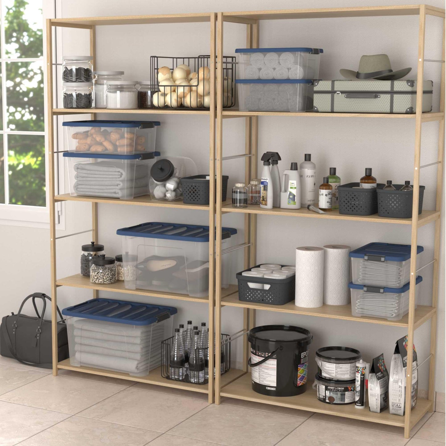 Sundis | Set of 6 Multi-Purpose Storage Boxes with Lids and Locks (6 x 45 Litres) - WAVE BOX