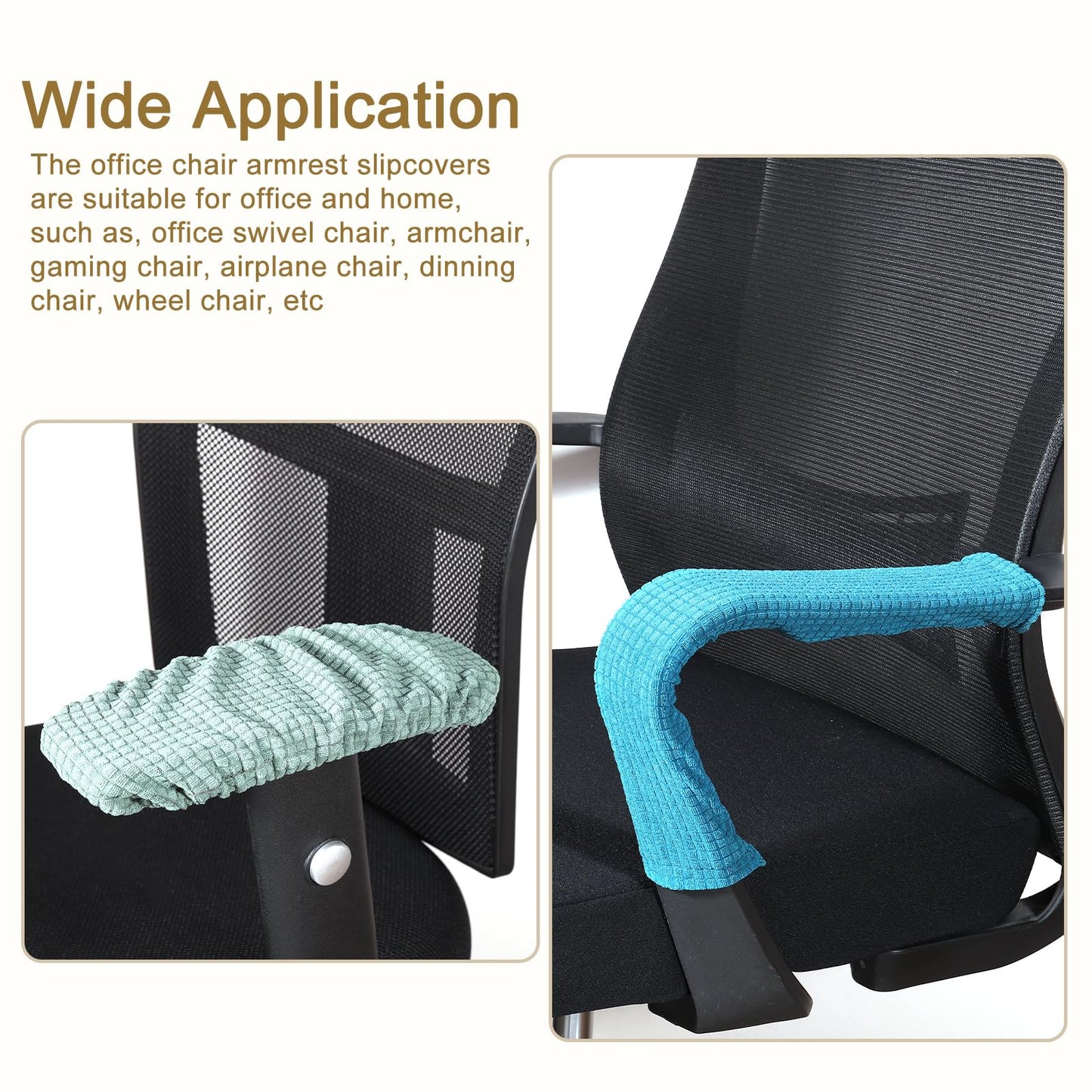 sourcing map 2pcs Office Chair Arm Covers, Office Chair Armrest Covers Stretchable Computer Chair Arm Covers Protectors for Office Gaming Chair, Beige