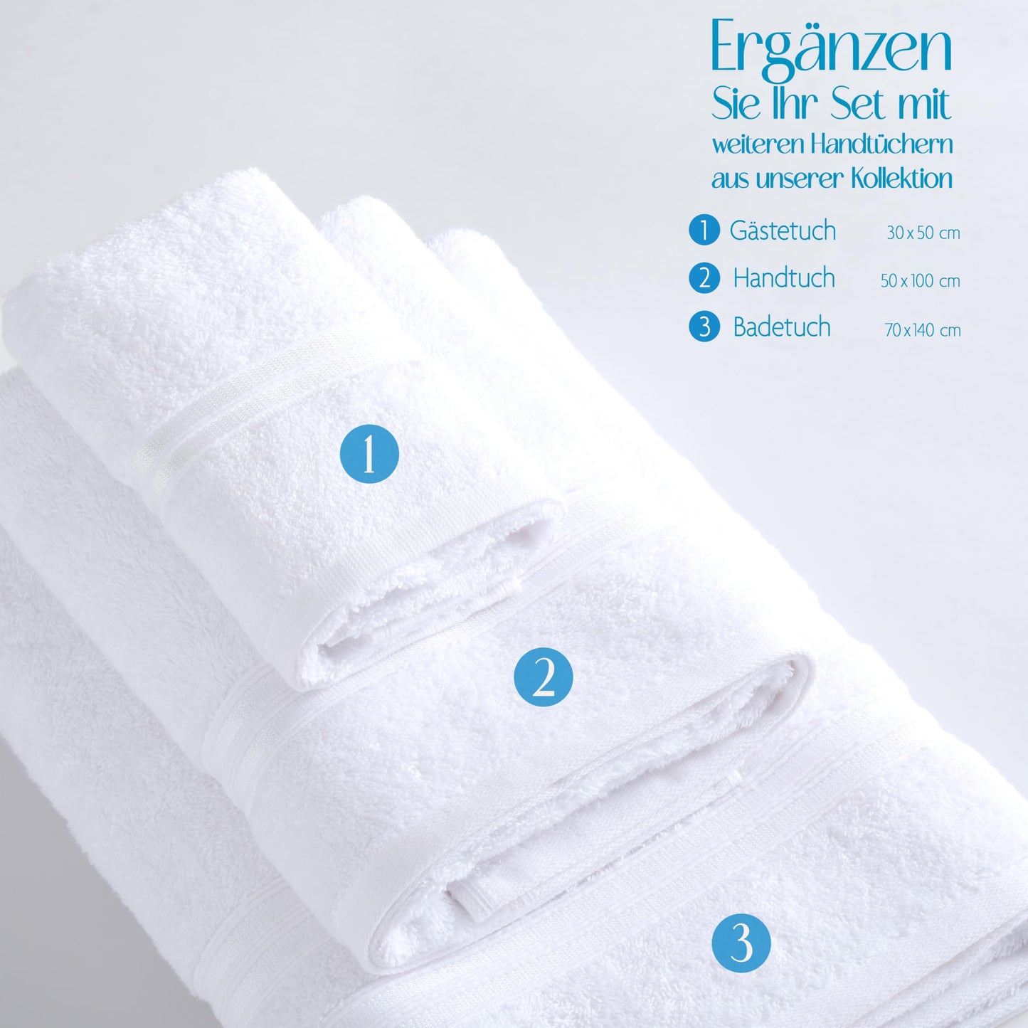 Hammetex Guest Towels Set of 5 30 x 50 cm 100% Cotton Terry Cloth