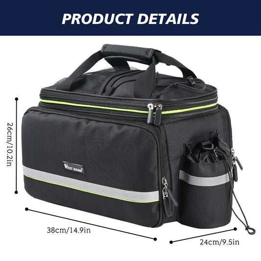 UBORSE Bike Pannier Bag Bike Rear Seat Trunk Bag 35L Waterproof Extended Cycling Storage Bag Pannier Rack for MTB Mountain Bike