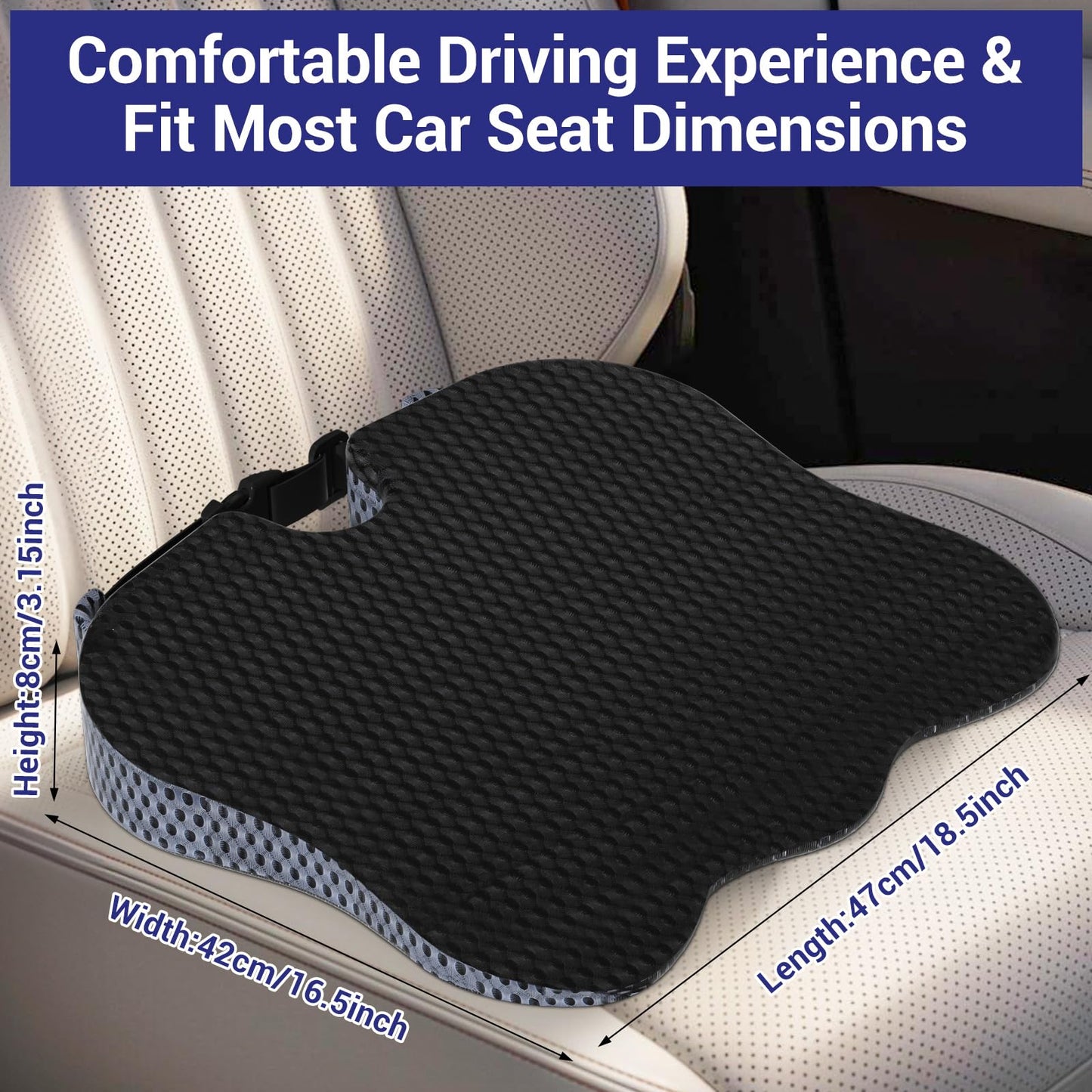 Car Cushion for Driving Seat, Booster Car Seat Improve Driving Visibility