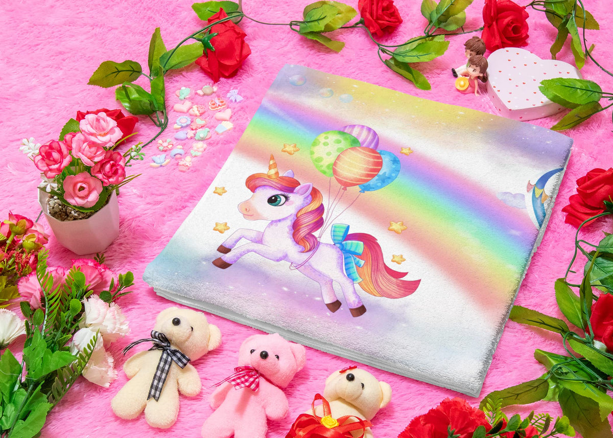 Maple Skyline Large Printed Lightweight Quick Drying Microfibre Beach Bath Towel | Custom Design Series | 75 x 150cm Unicorn