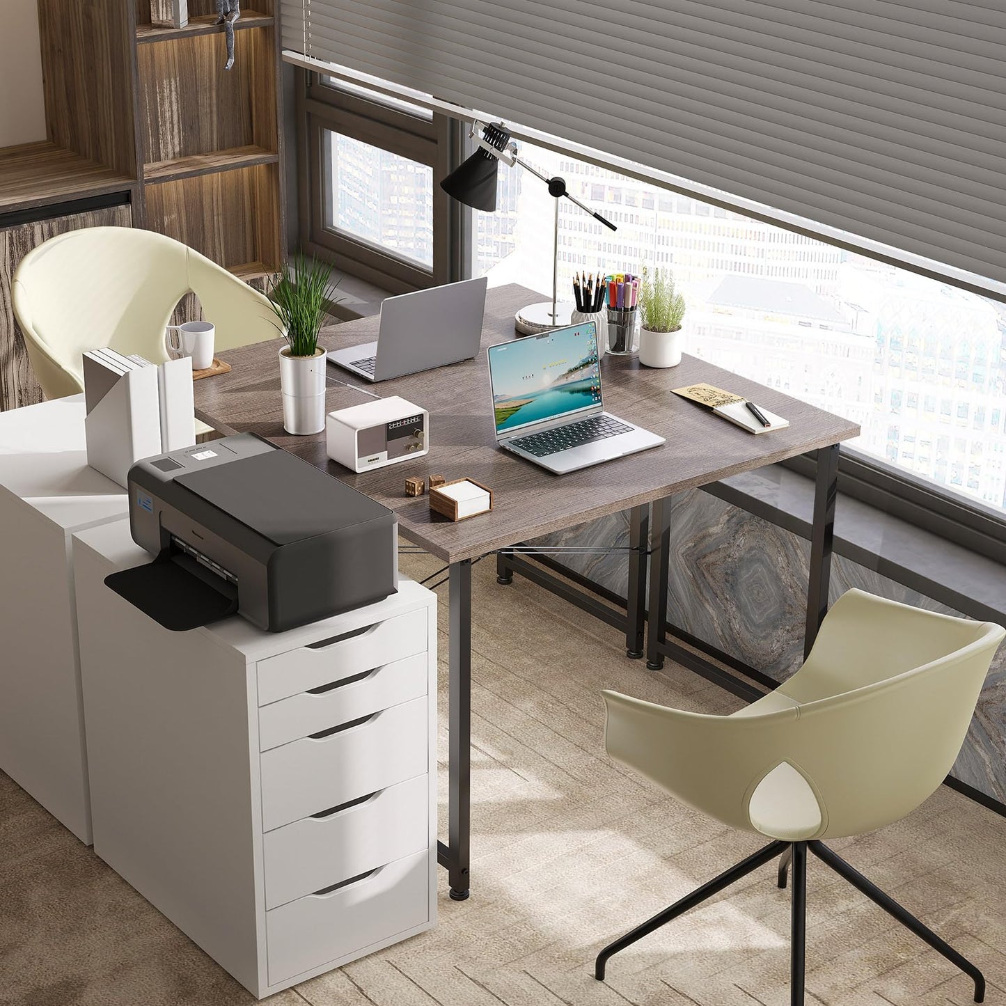 ODK 80x40 cm Desk, Computer Desk for Home Office, Grey