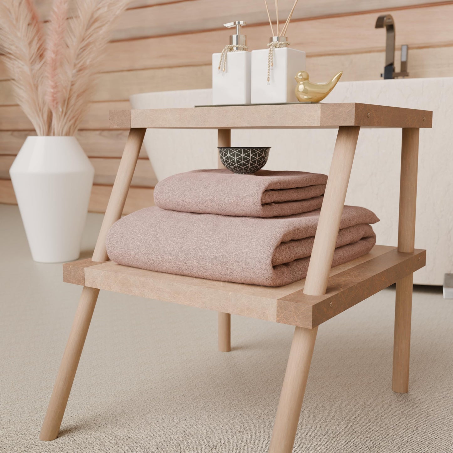 PETTI Artigiani Italiani - 100% Cotton Terry Bath Towels, 2+2 Towel Set, 4 Pieces 2 Face Towels and 2 Hand Towels, Powder Towels