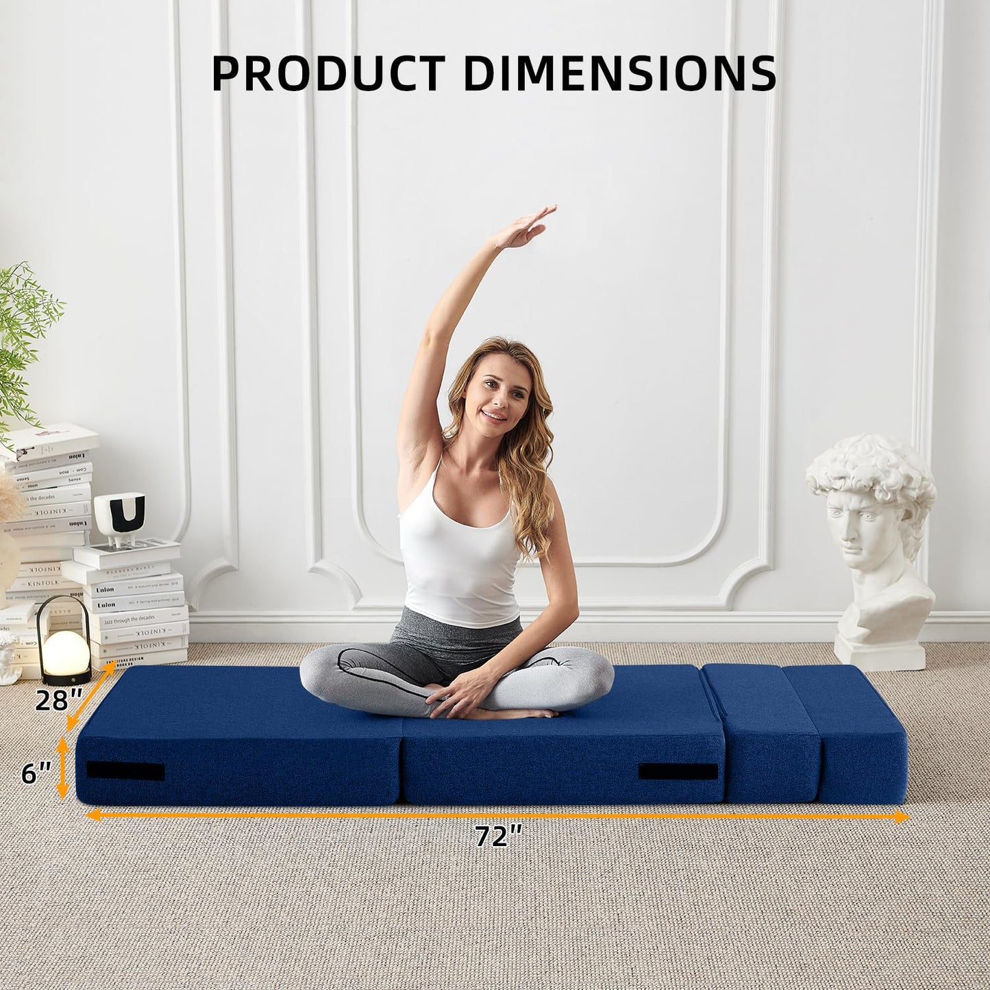 FILUXE Convertible Folding Sofa Bed - Sleeper Chair with Pillow, Modern Linen Fabric Floor & Futon Couch