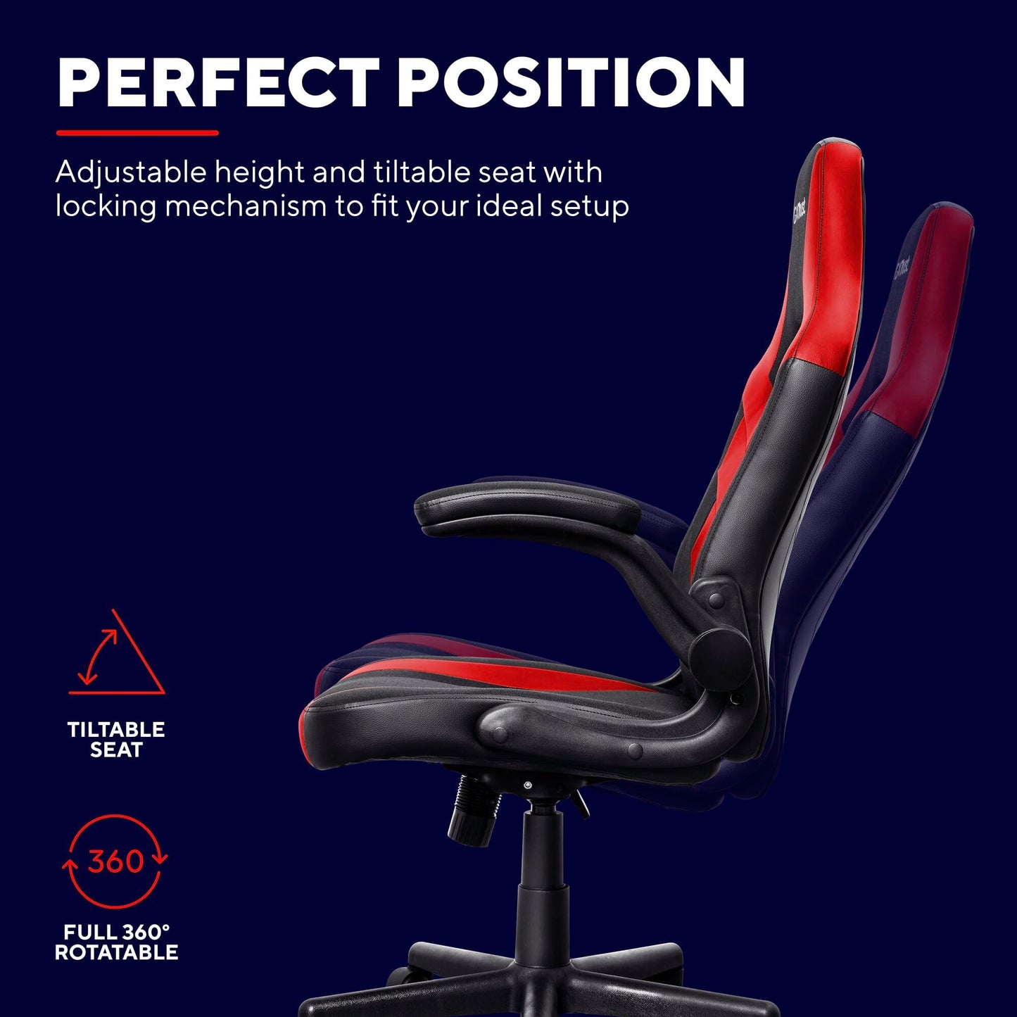 GXTrust Yezz Gaming Chair with Padded Arm Rest, Red
