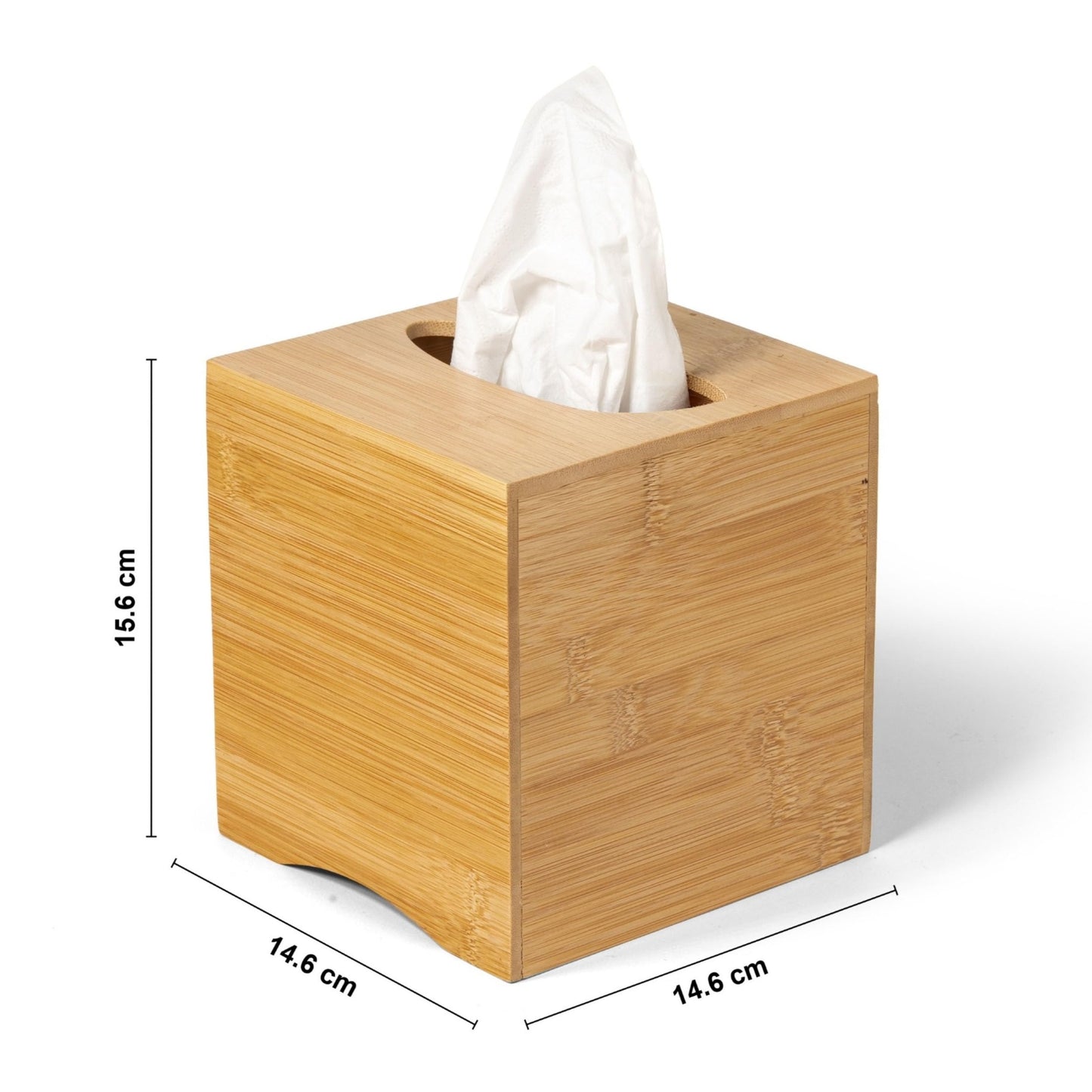 OSCO Bamboo Square Tissue Box, Eco-Friendly Tissue Holder, Napkin Dispenser for Home Office Bathroom, Natural Bamboo Tissue Cover