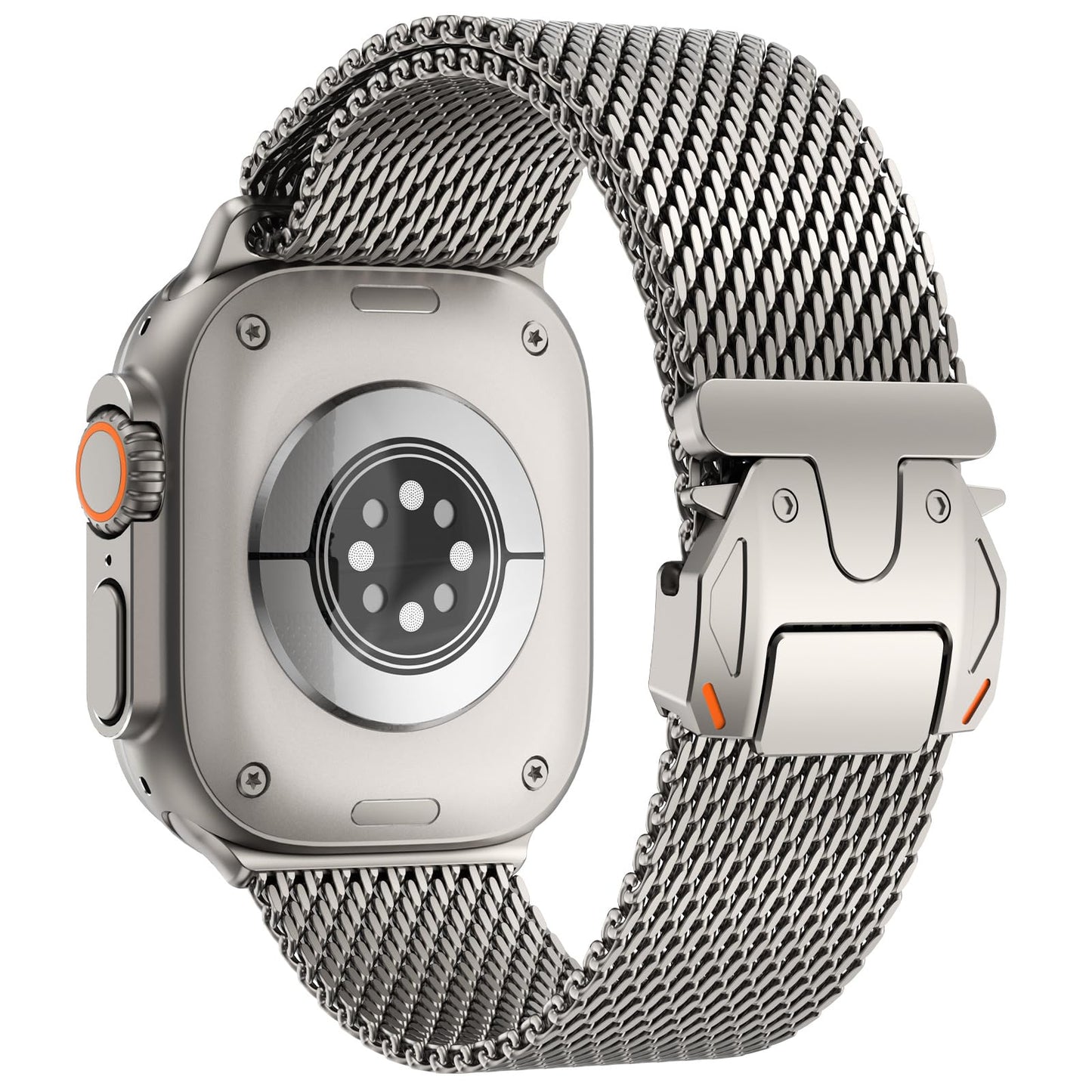 Fullife Milanese Metal Strap Compatible with Apple Watch 49mm 46mm 45mm 44mm 42mm(Series 3 2 1),Stainless Steel Replacement Band for iWatch Ultra 3 2