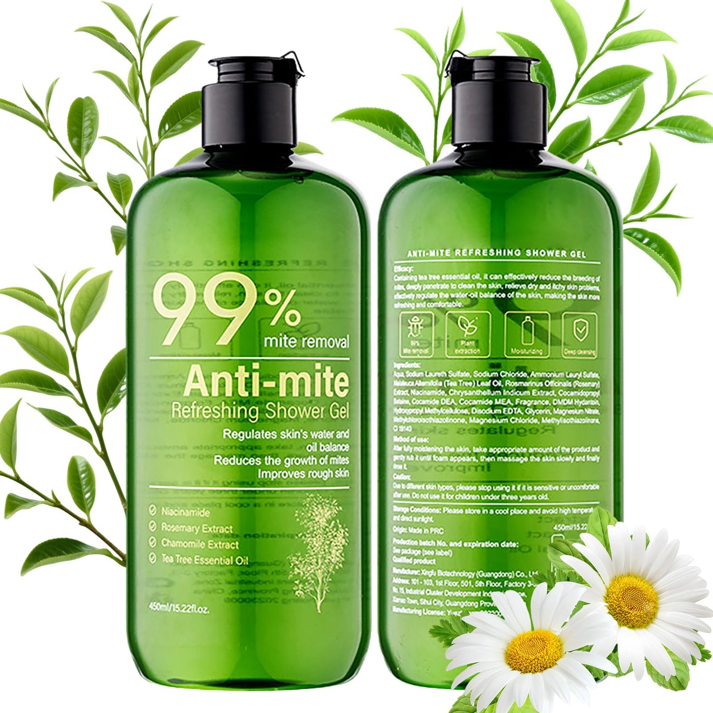 Antifungal Body Wash & Soap, Antifungal Body Wash, Anti-Mite shower gel, Antibacterial body wash, Back Acne Remove, Tea Tree Shower Gel, Anti Fungal