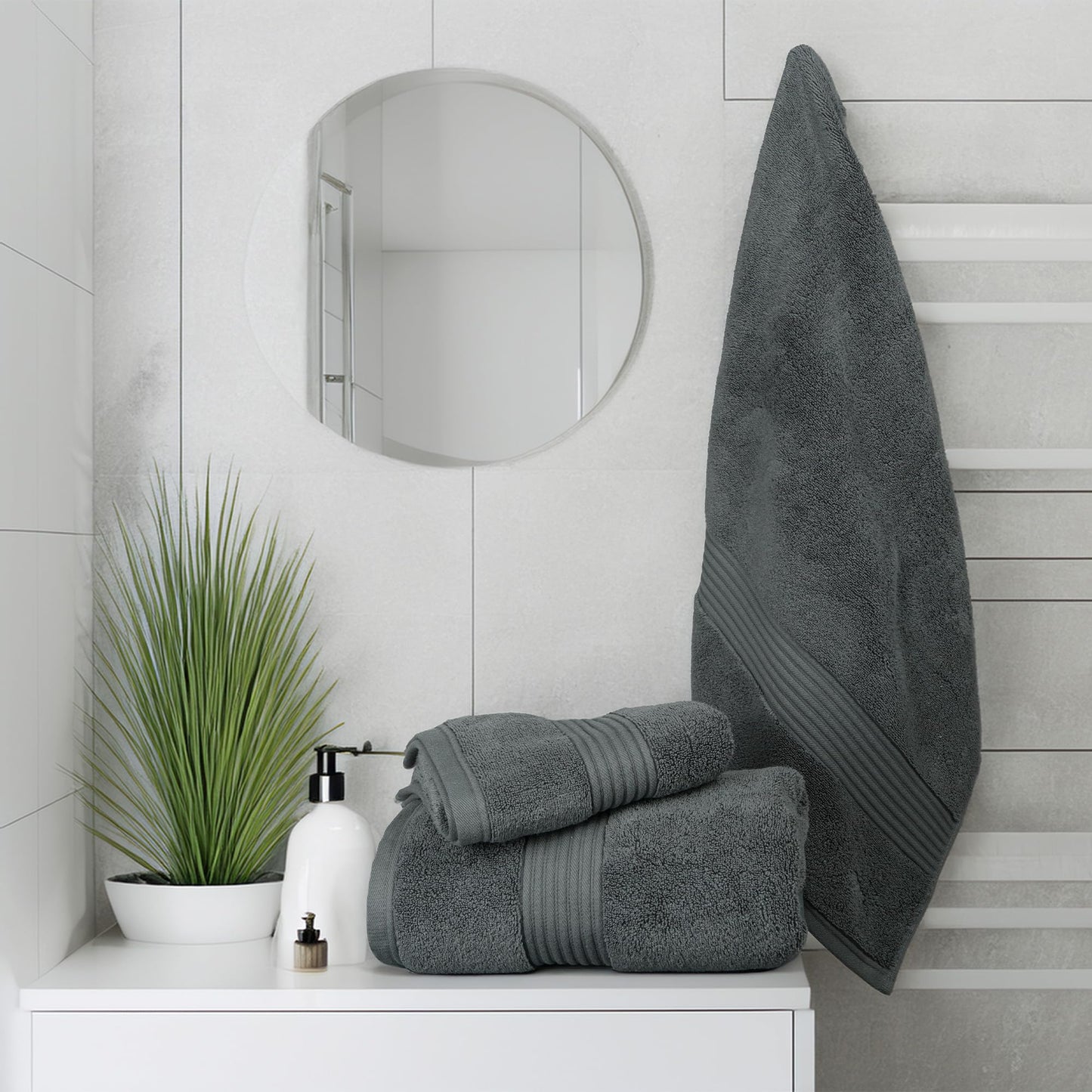 Luxury 4 Piece Towel Bale Set - 2 Bath Towels & 2 Hand Towels (Charcoal)