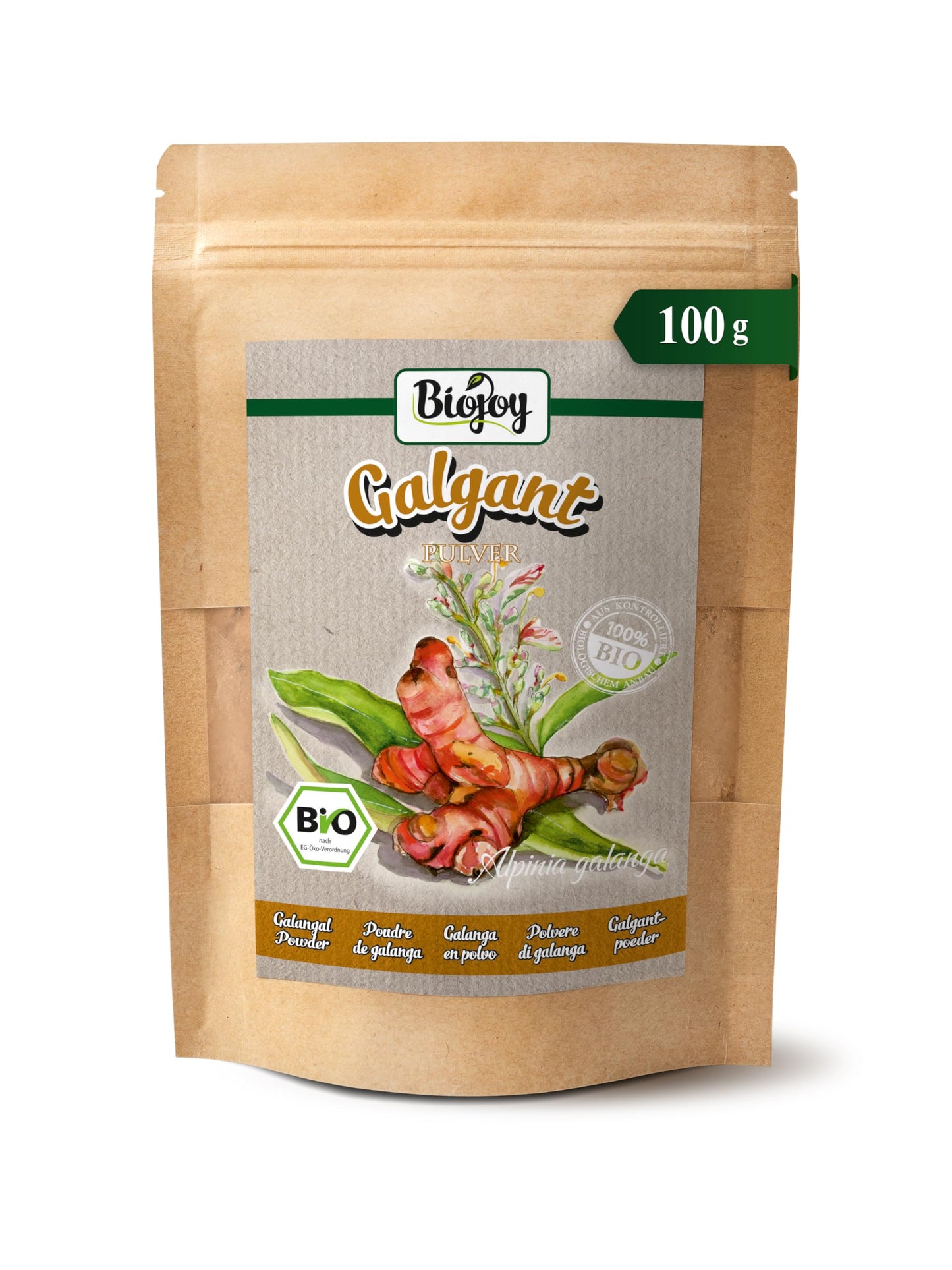 Biojoy Organic Galangal Powder (Alpinia galanga) (100 g)