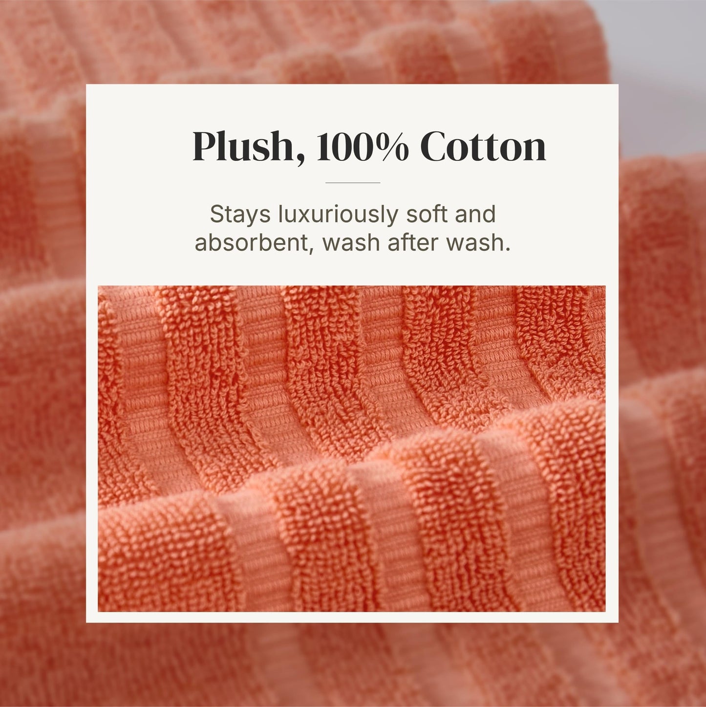 Amrapur Pacific Coast Textiles 6 Pc Yarn Dyed Towel Organic Vines Coral, 6-Piece