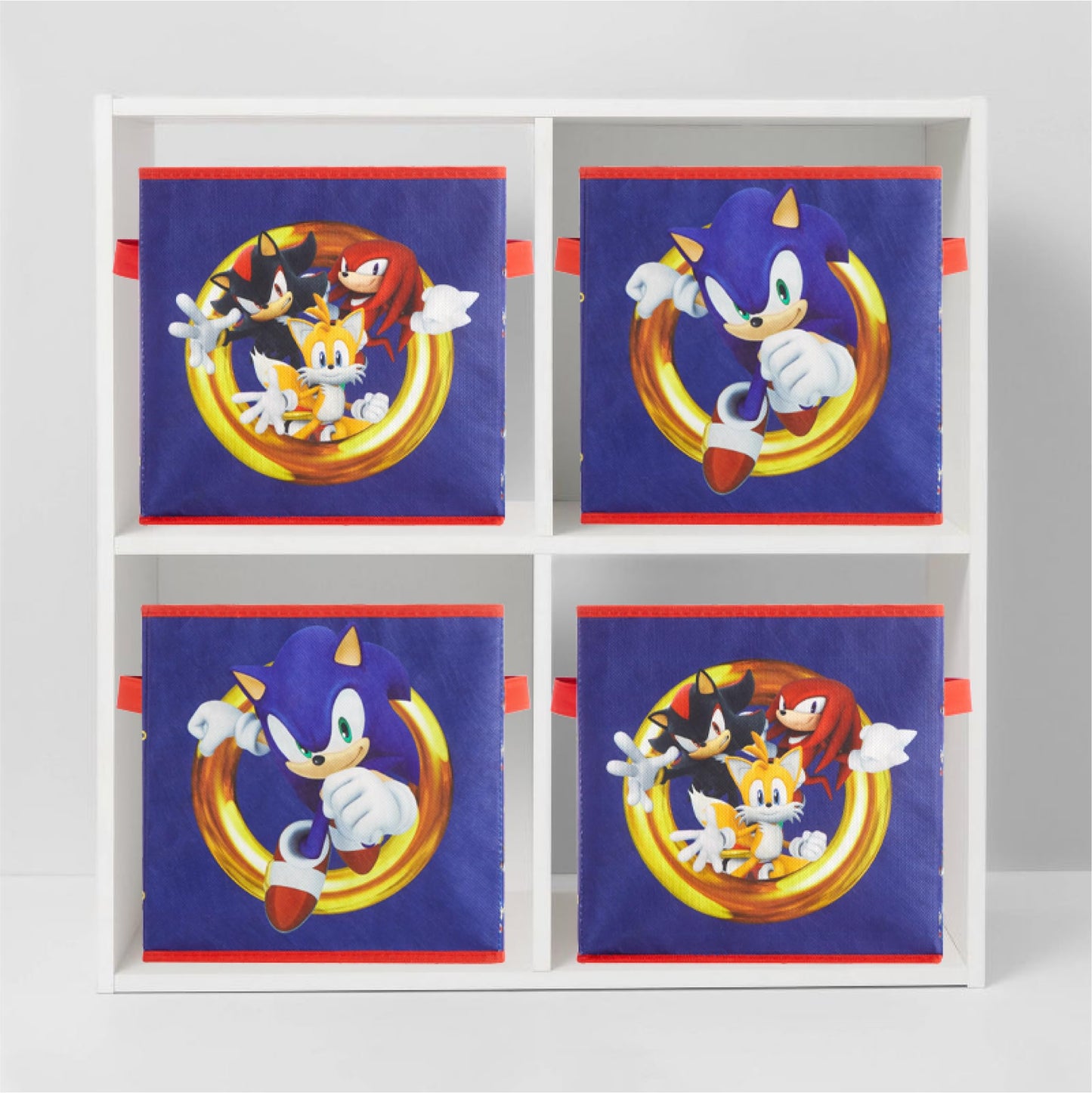 Idea Nuova Sonic the Hedgehog Set of 2 Durable Storage Cubes with Handles, 10"x10"x10" Cubes