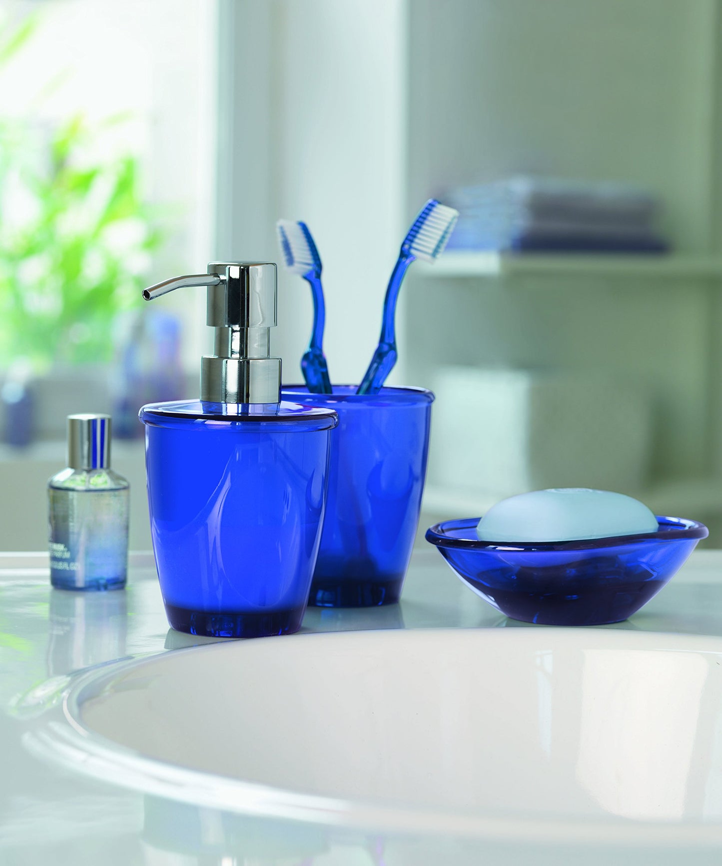 Spirella TORONTO CORAL Toilet Brush Bathroom Accessories, Polystyrene, kiwi, 38.5 x 11.5 x 11.5 cm
