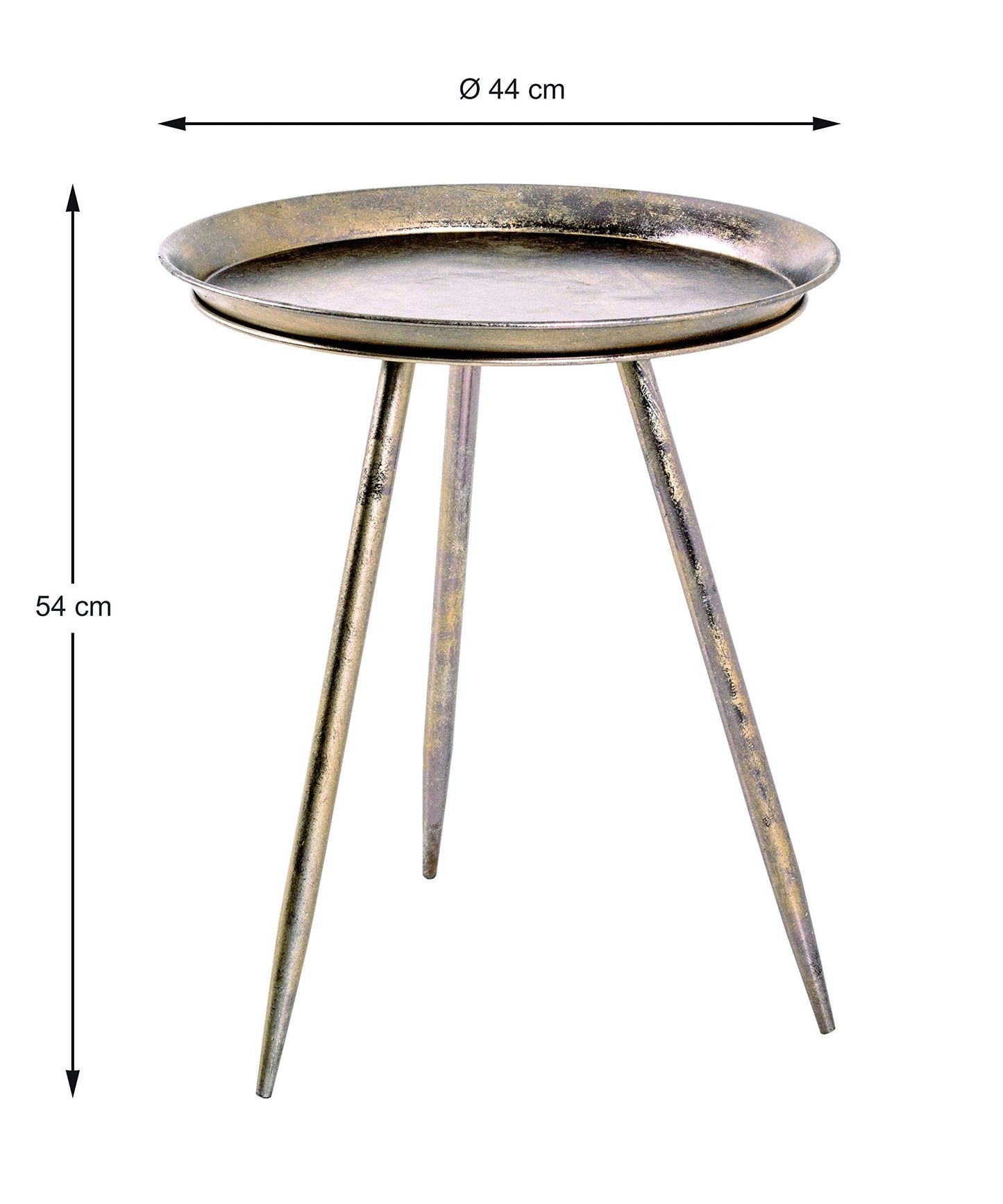 HAKU round Side Table, bronze metal, round coffee table, small – Dimensions: H 54 x Ø 44 cm Style: Modern