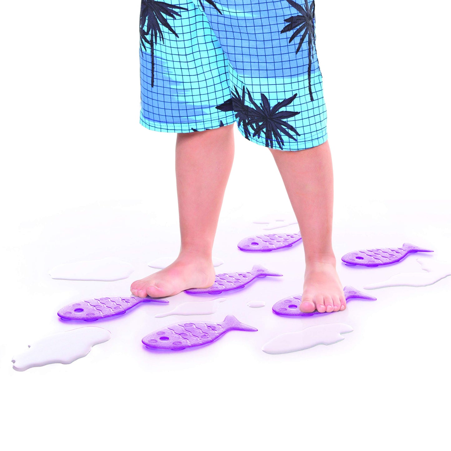TATAY Set of 6 Non-Slip Fish Shapes, Antibacterial PVC, 7.5 x 14 cm